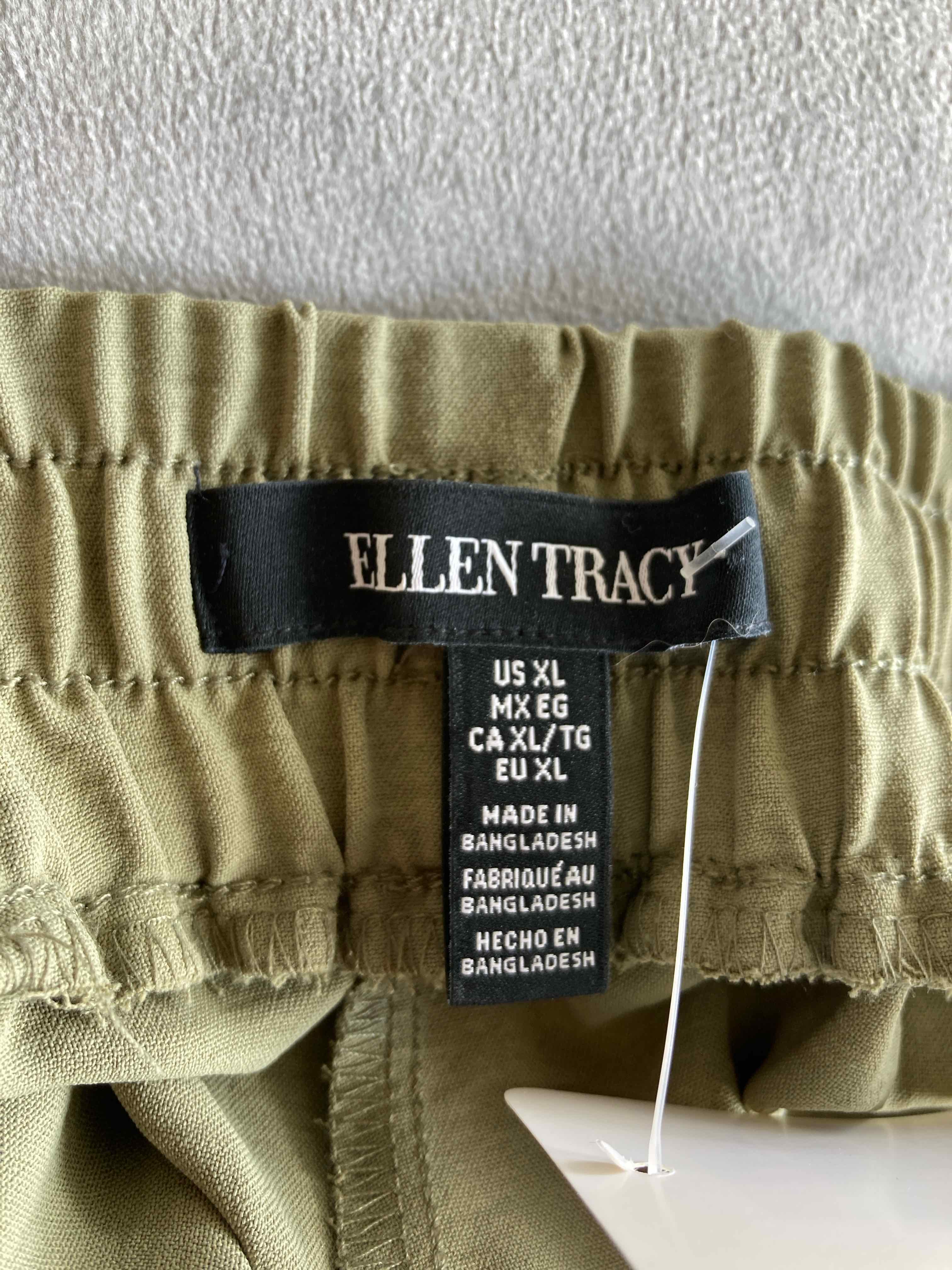 Ellen Tracy Olive Green Polyester Pants XL