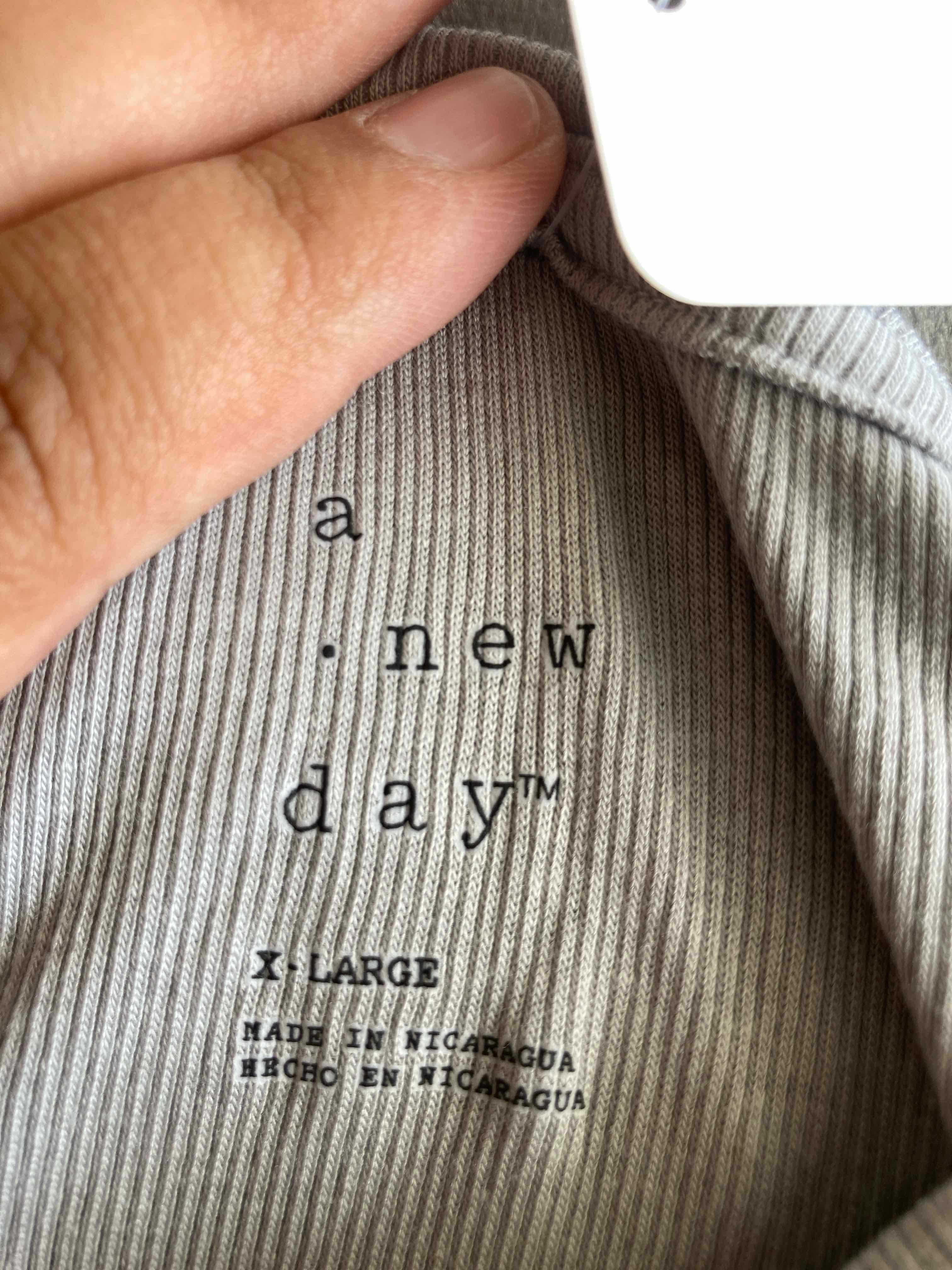 A New Day Gray Cotton Blend Long Sleeve T-Shirt X Large