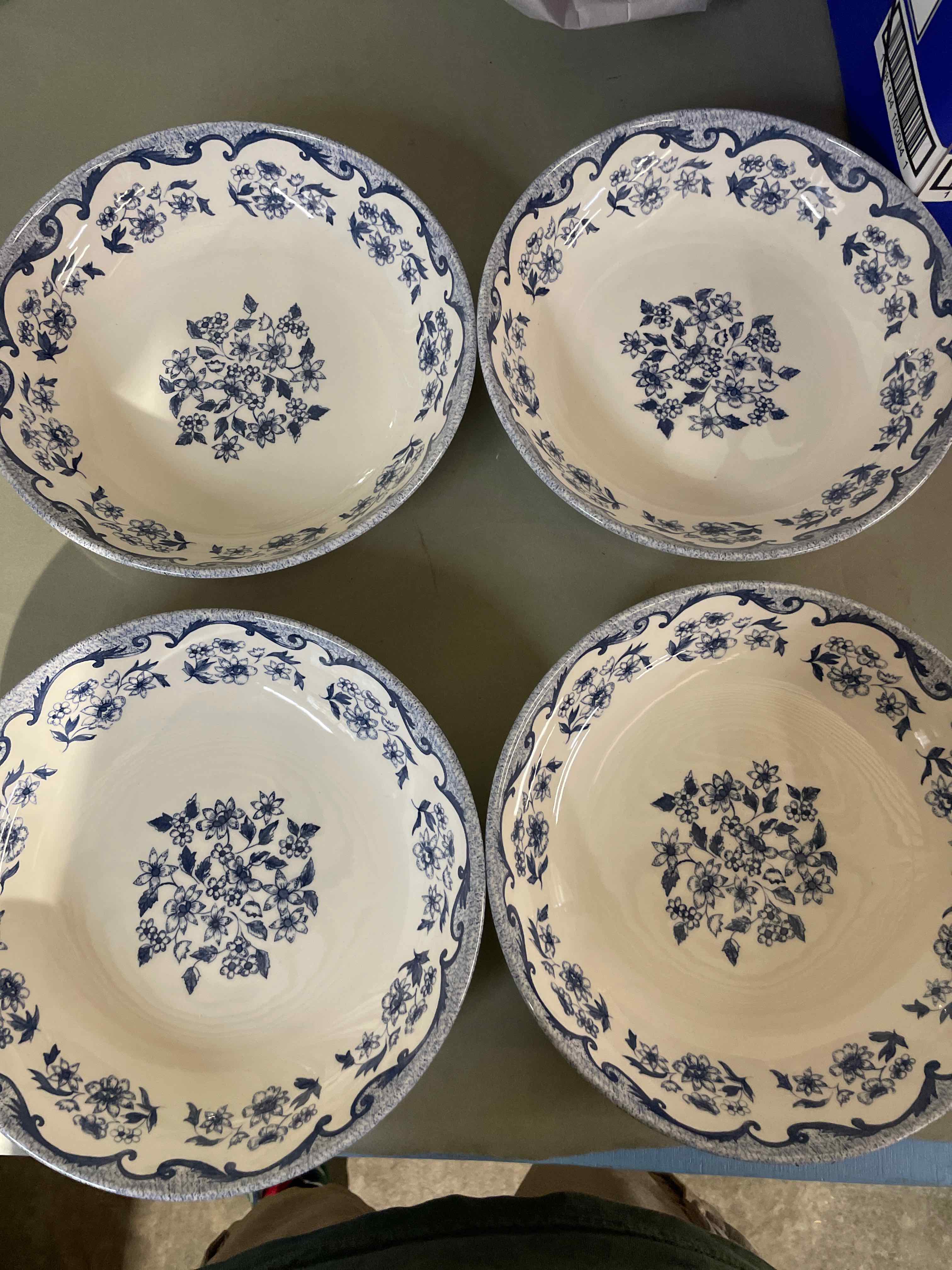 Royal Stafford White Blue Floral Serving Bowls set of 4