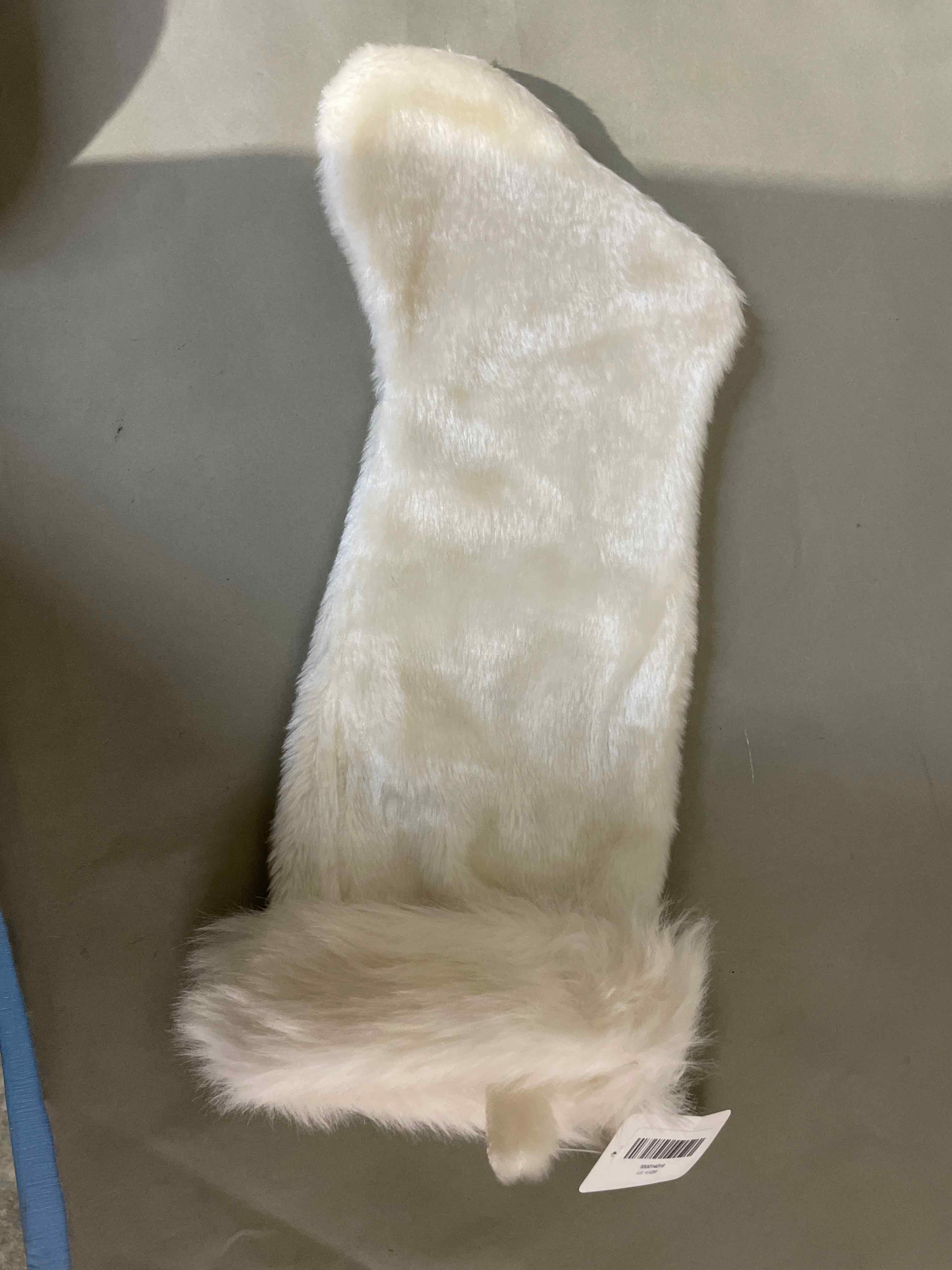 White Fur Christmas Stocking