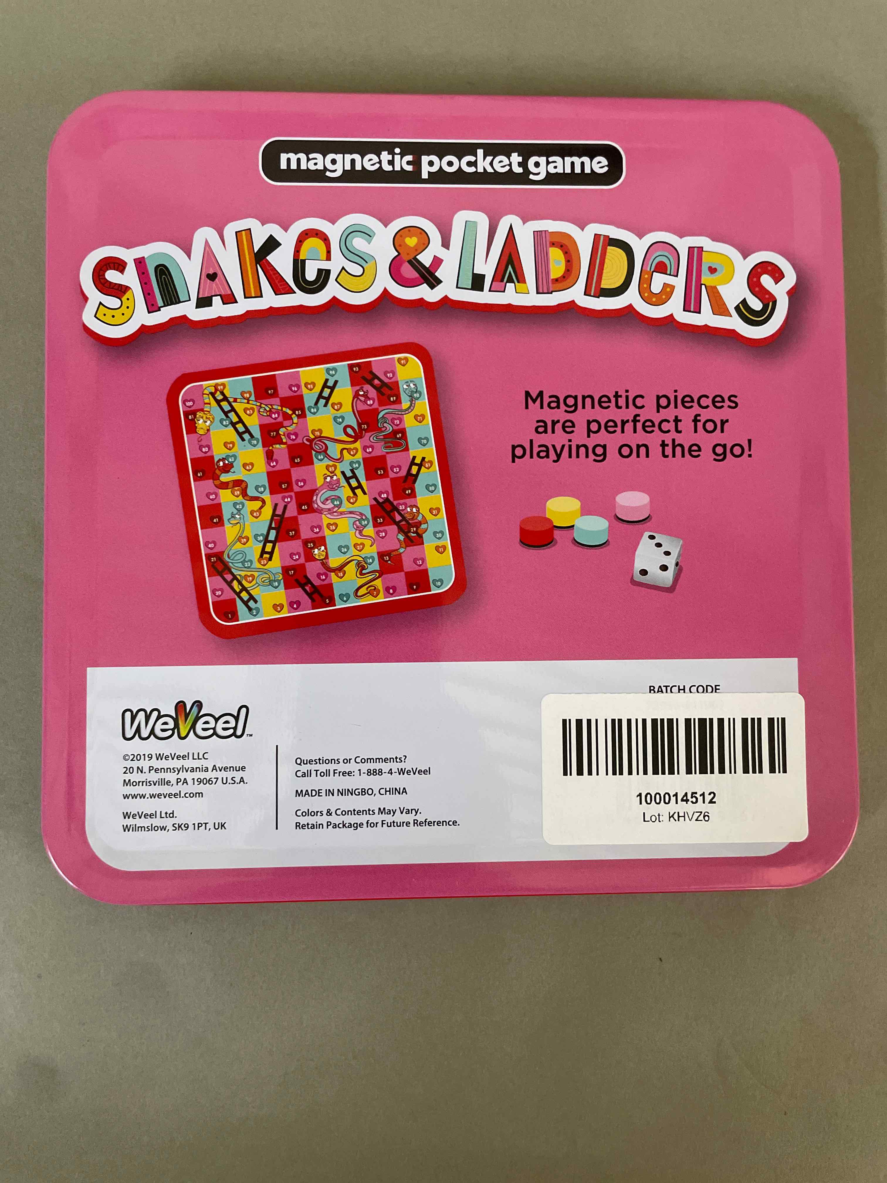 Weveel Pink Magnetic Pocket Game Snakes & Ladders