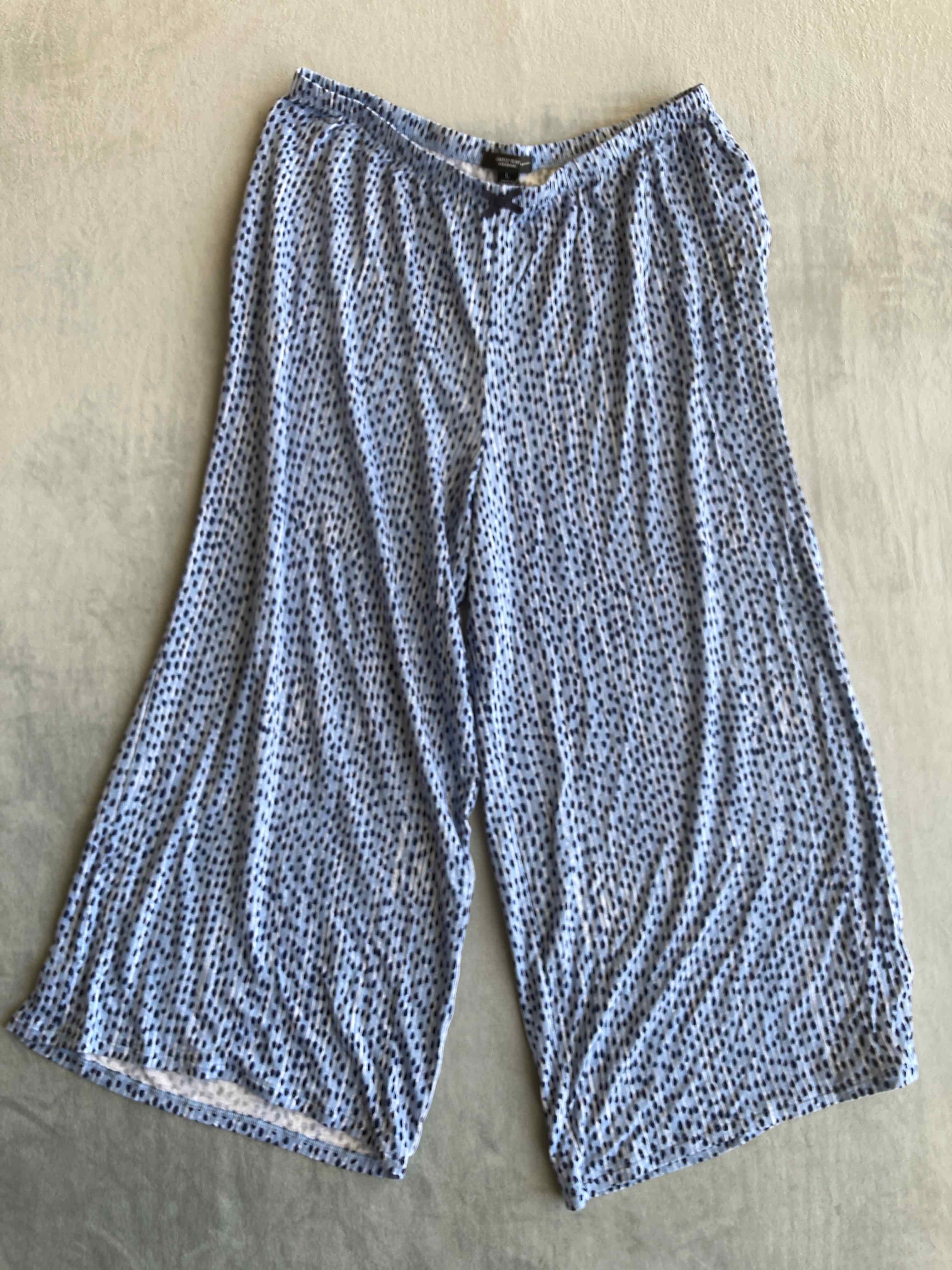 Simply Vera Vera Wang Blue Polka Dot Rayon Spandex Pants Large