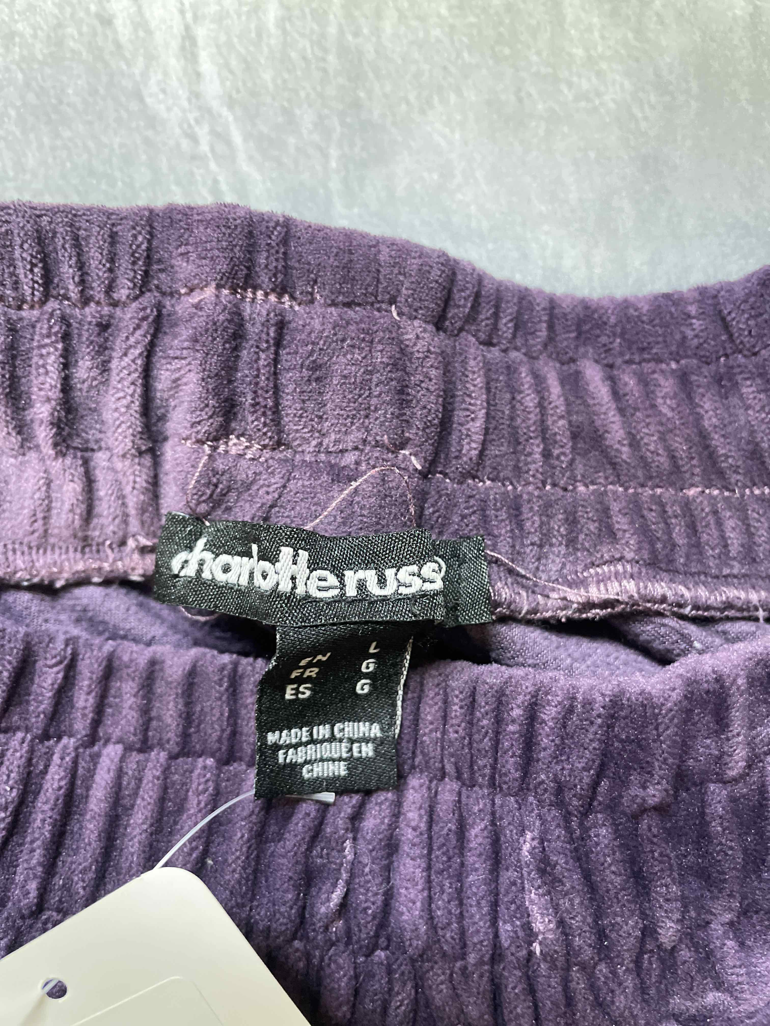 Charlotte Russe Purple Velour Joggers Large