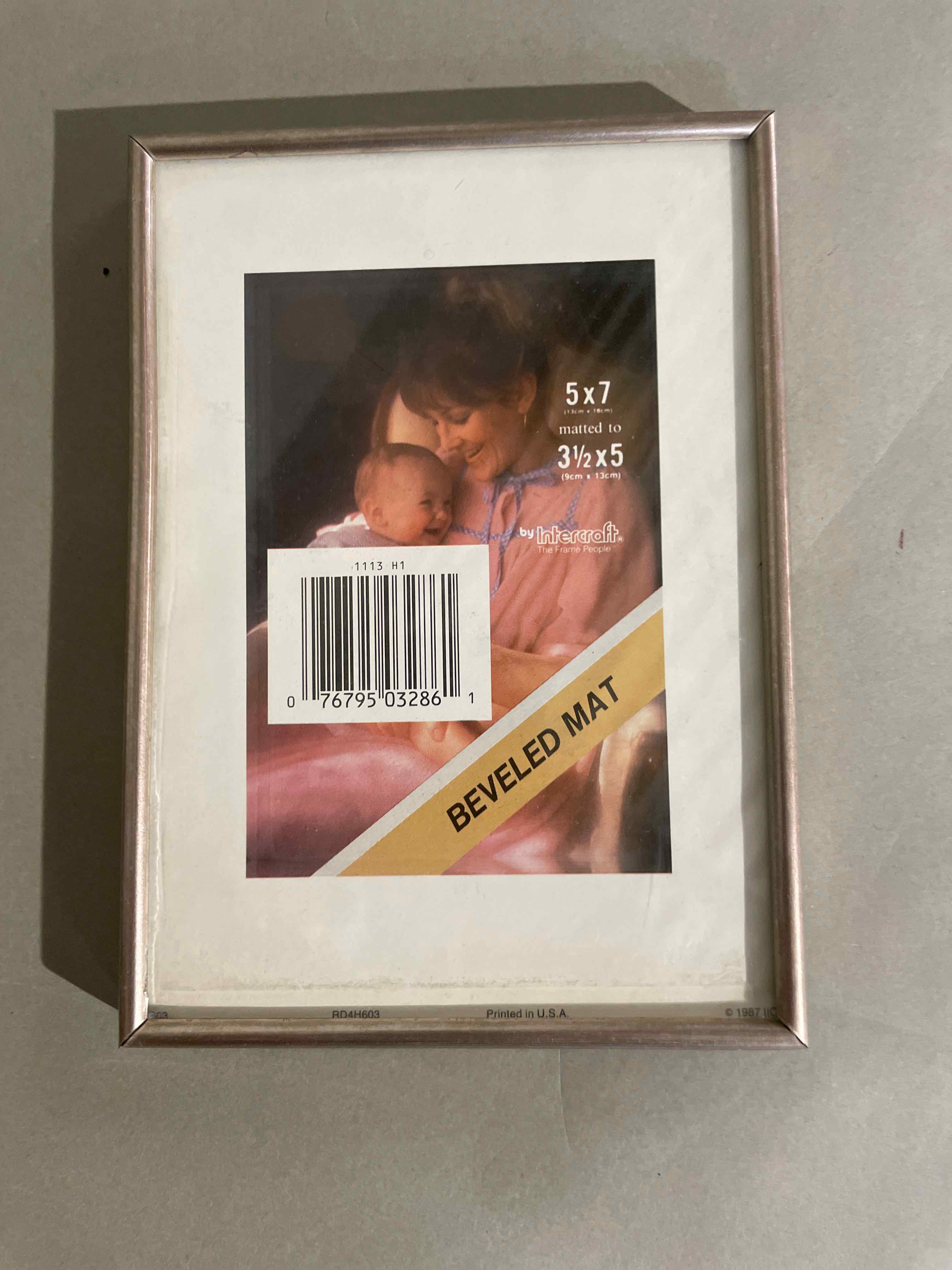Intercraft Silver Beveled Mat Picture Frame 5x7