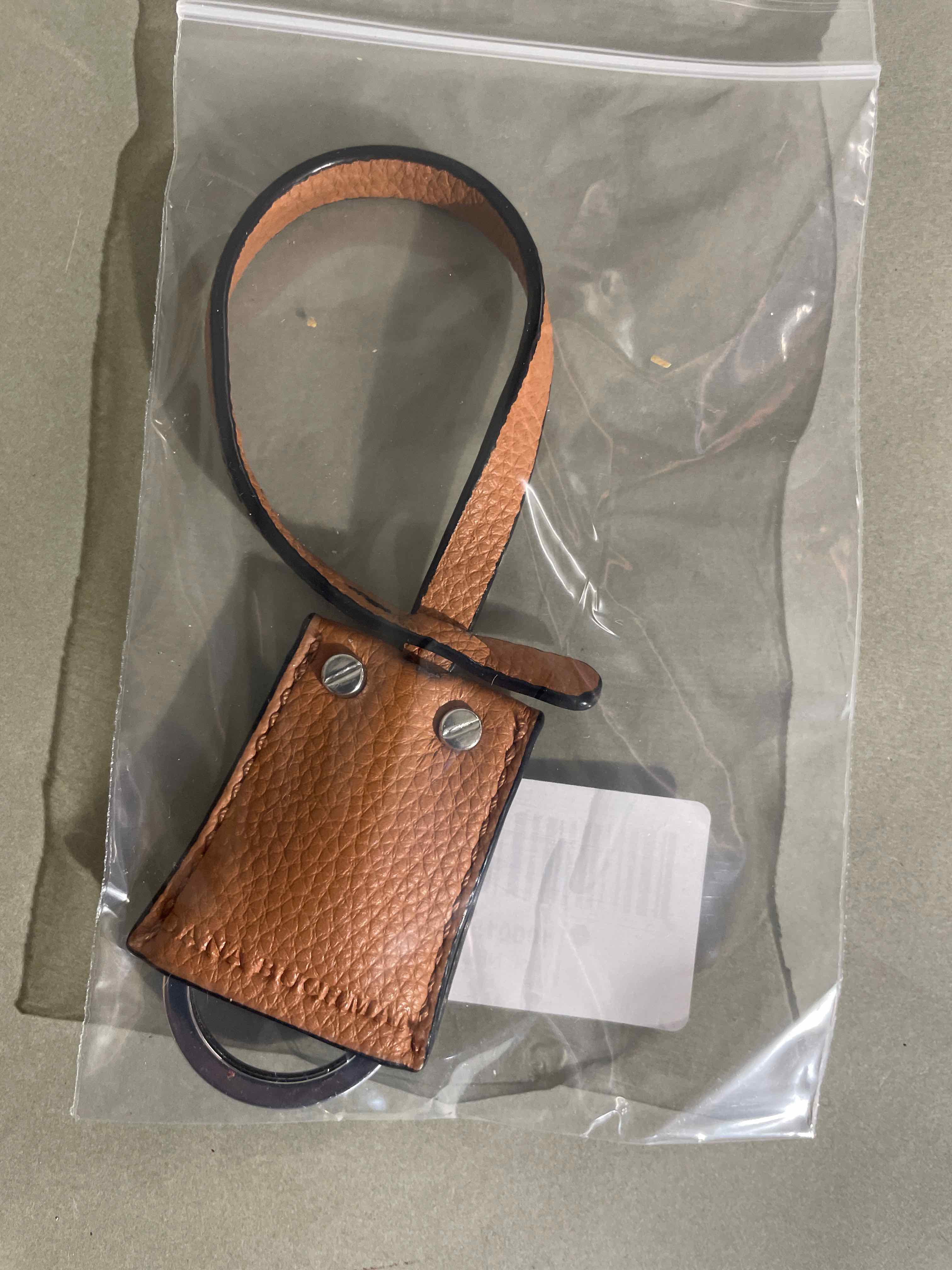 Dana Buckman Brown Textured Leather Keychain