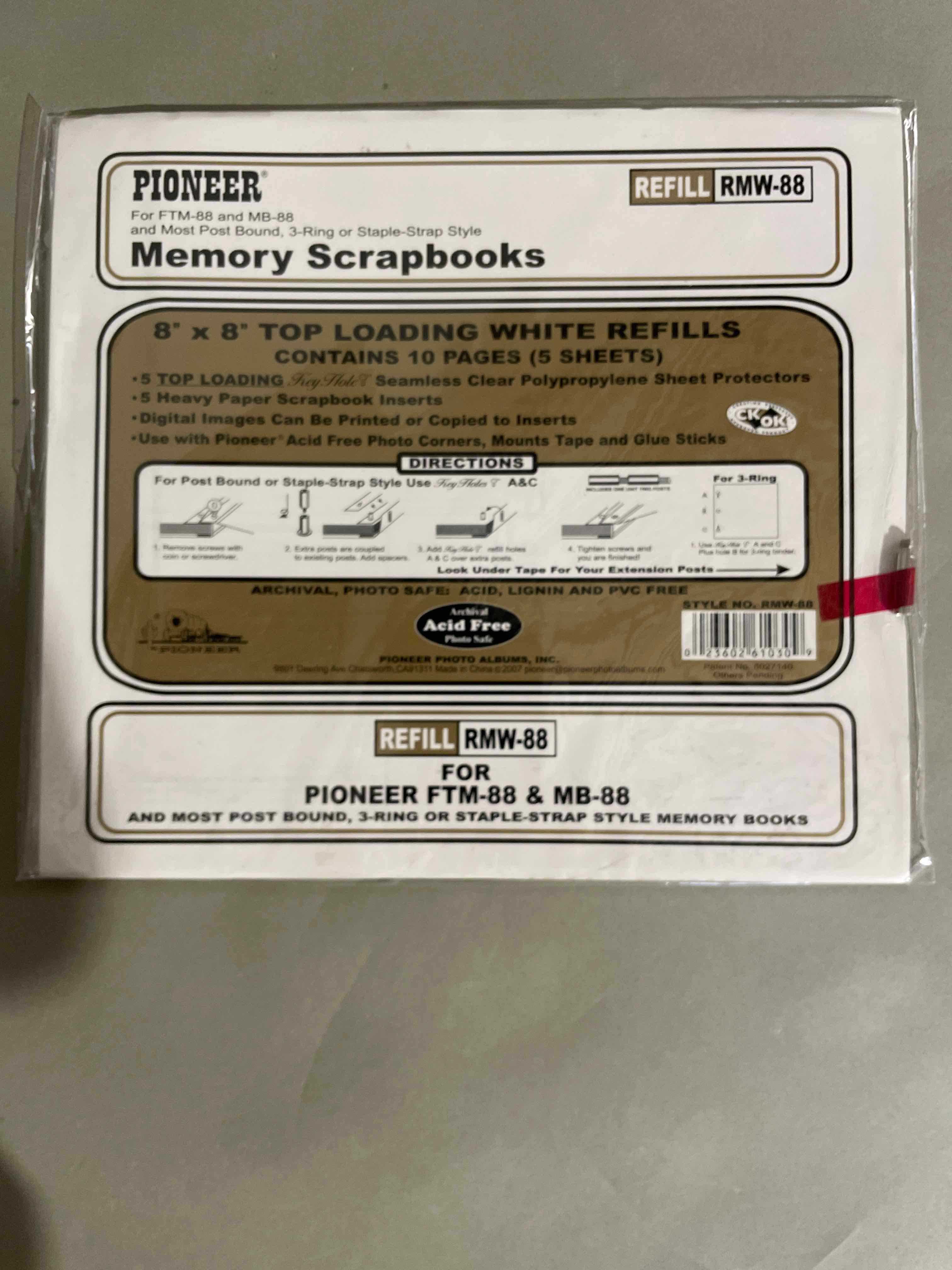 Pioneer White Memory Scrapbook Refill Pack