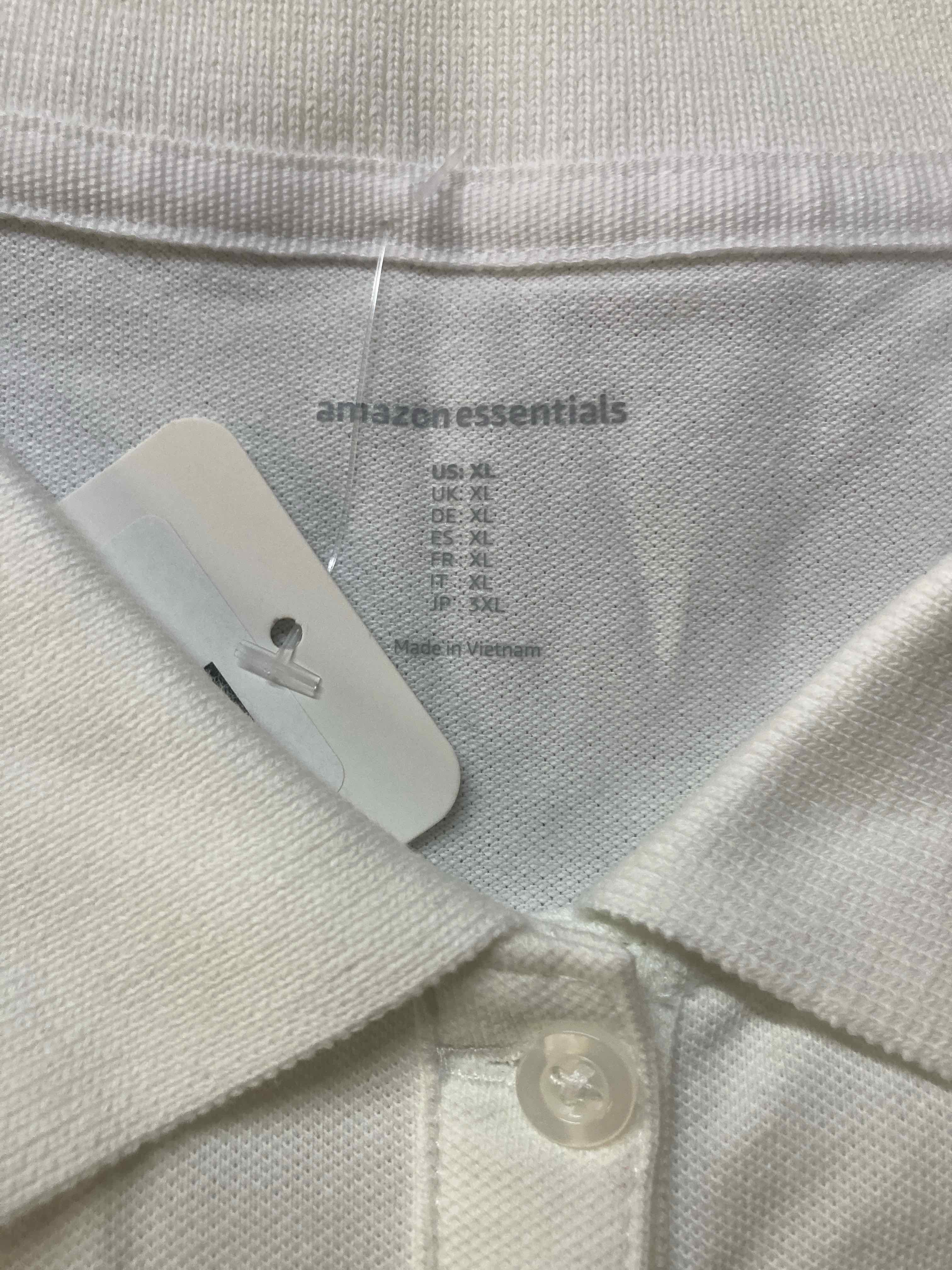 Amazon Essentials White Cotton Blend Polo Shirt XL
