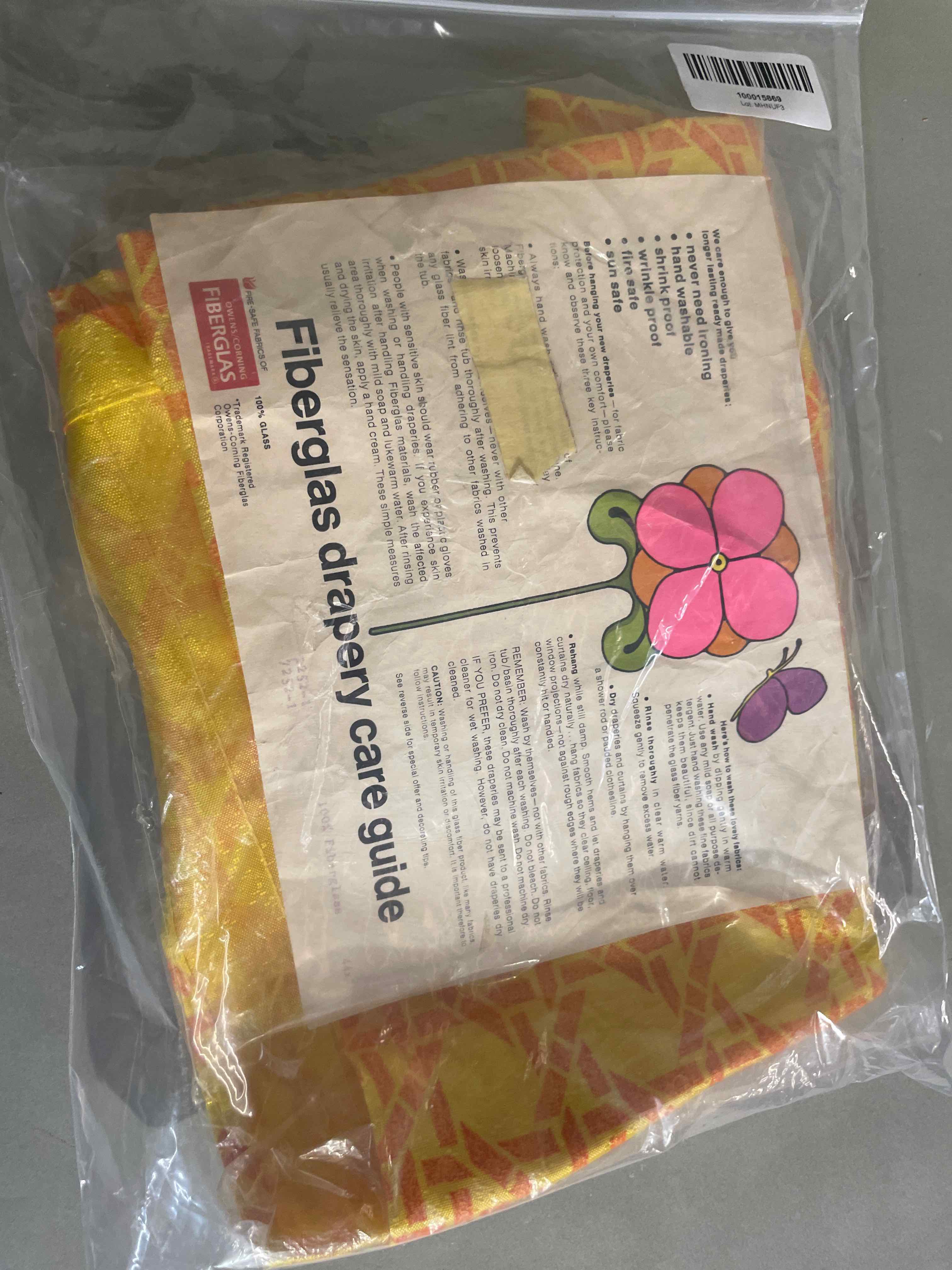 Fiberglas Yellow Pattern Drapery