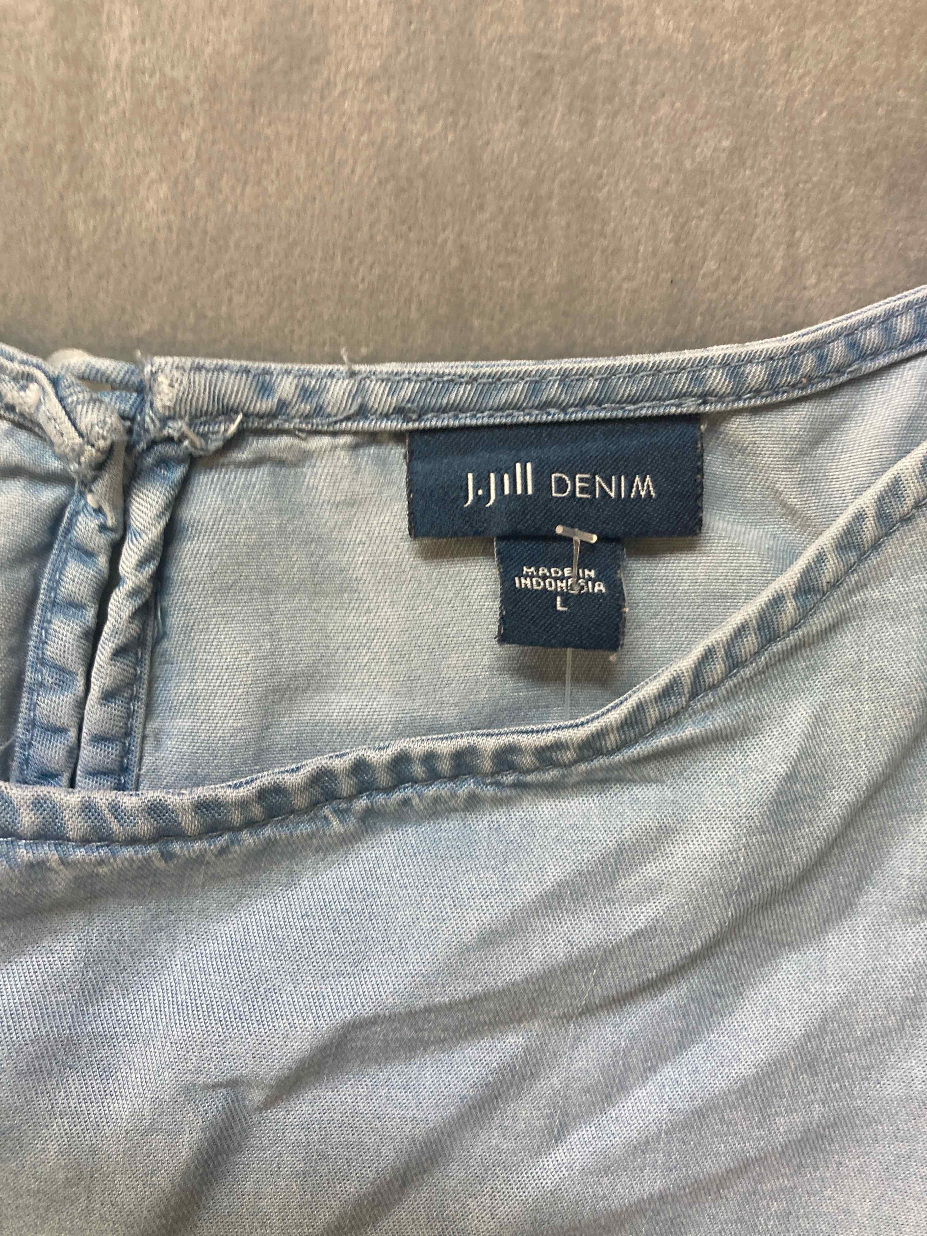 J Jill Light Blue Denim Blouse Large