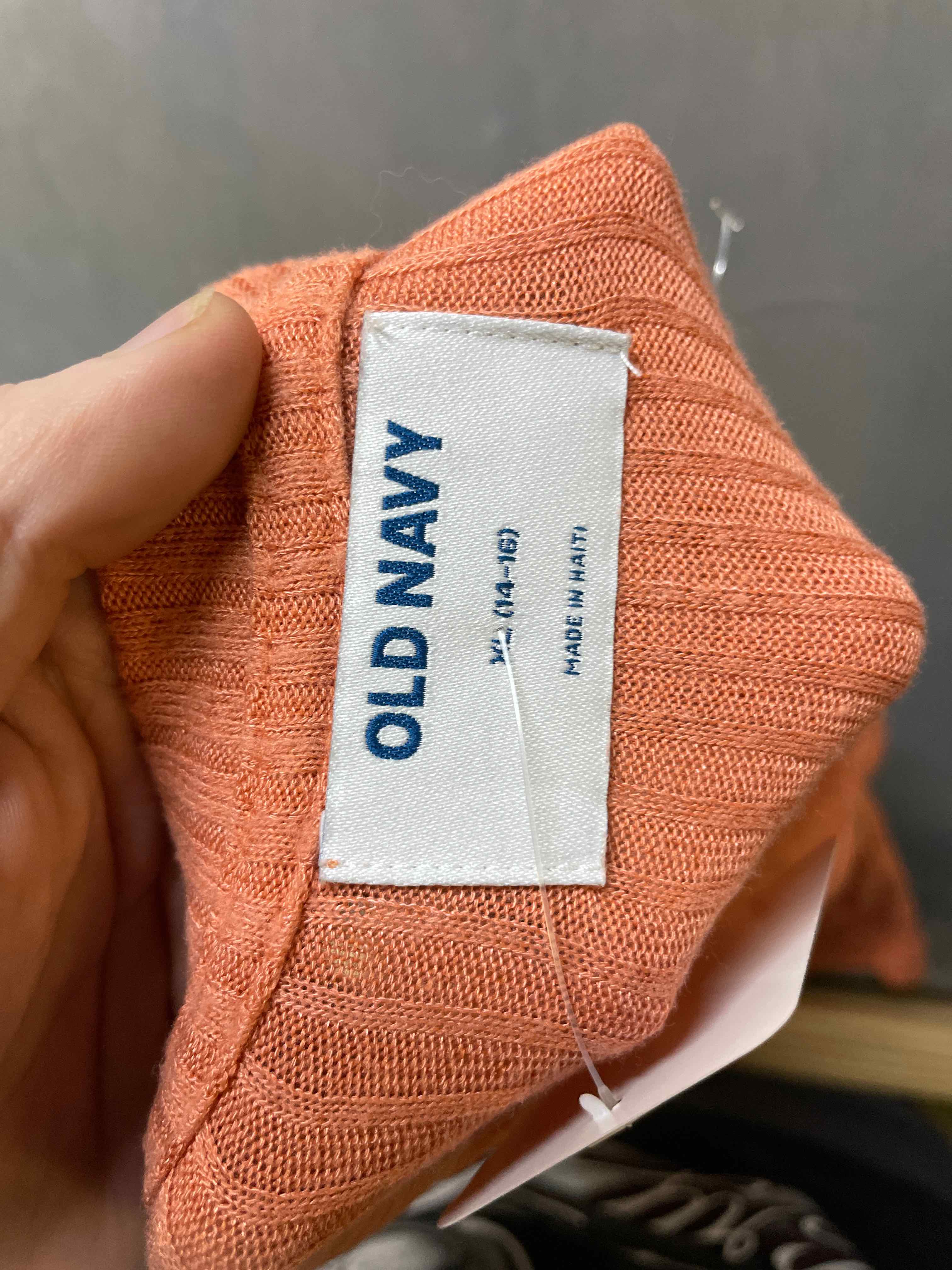 Old Navy Orange Ribbed rayon blend long sleeve shirt size 14-16