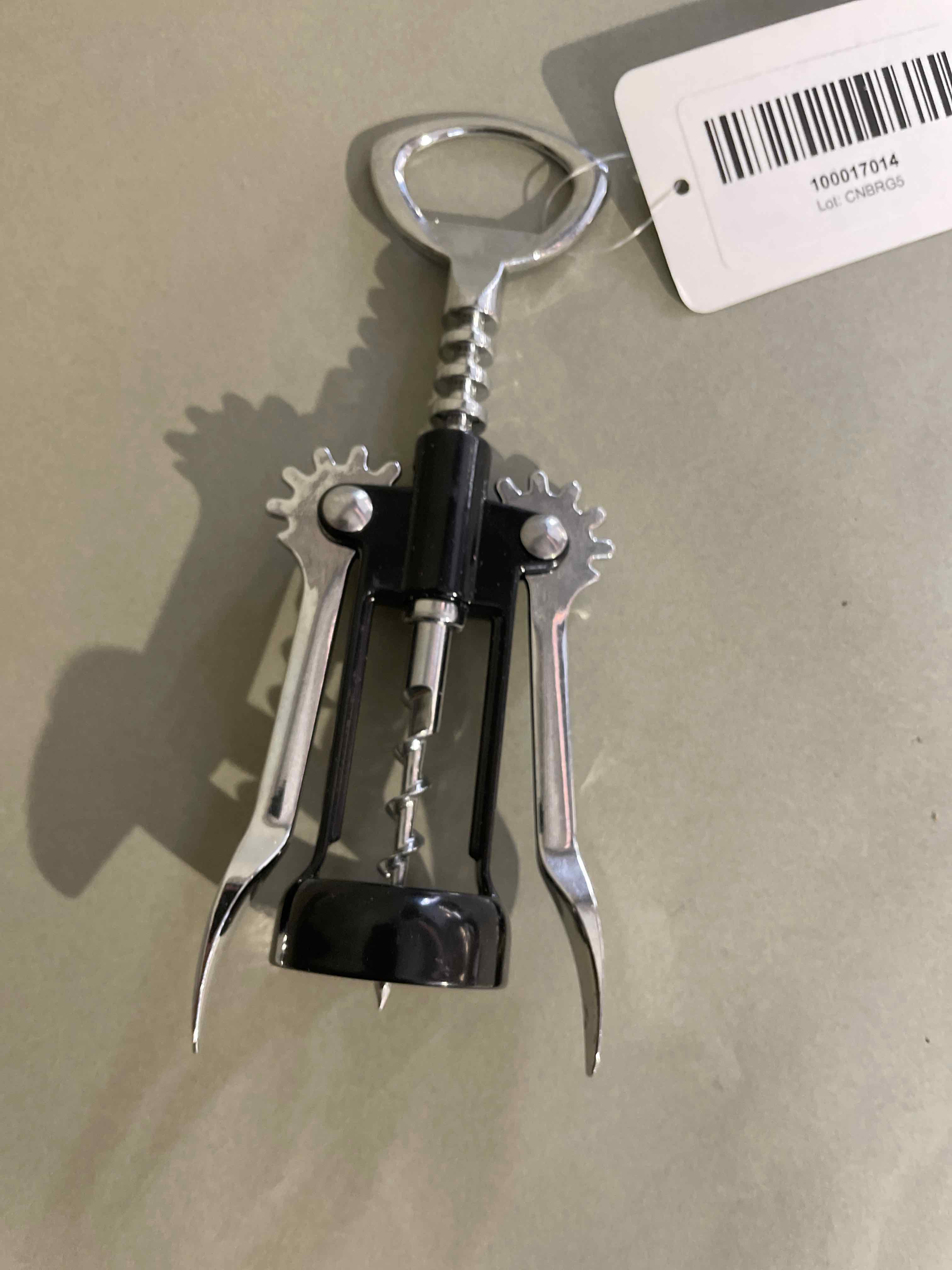 Wine Corkscrew Black Silver Metal