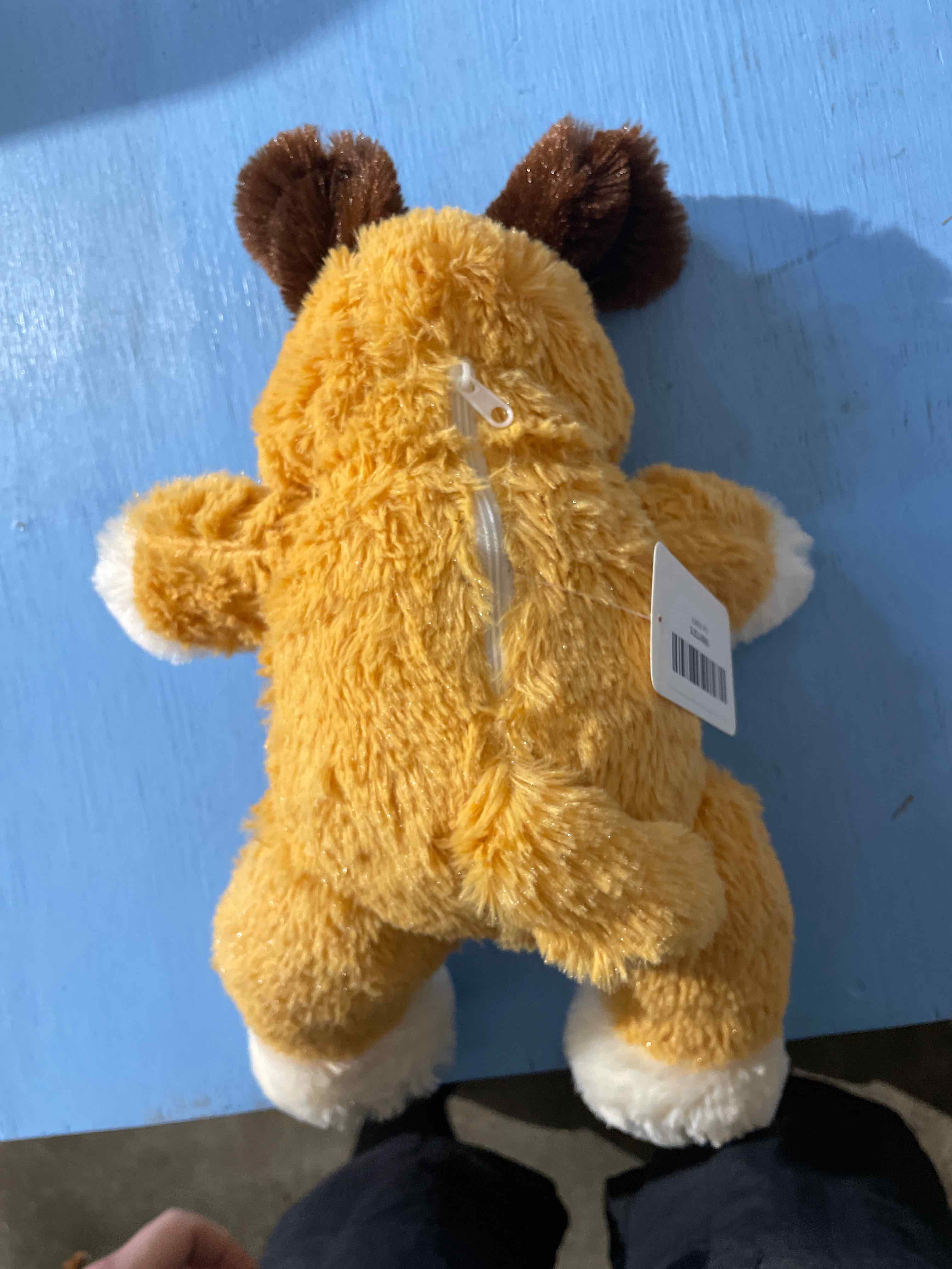 Orange Tan Plush Dog Toy