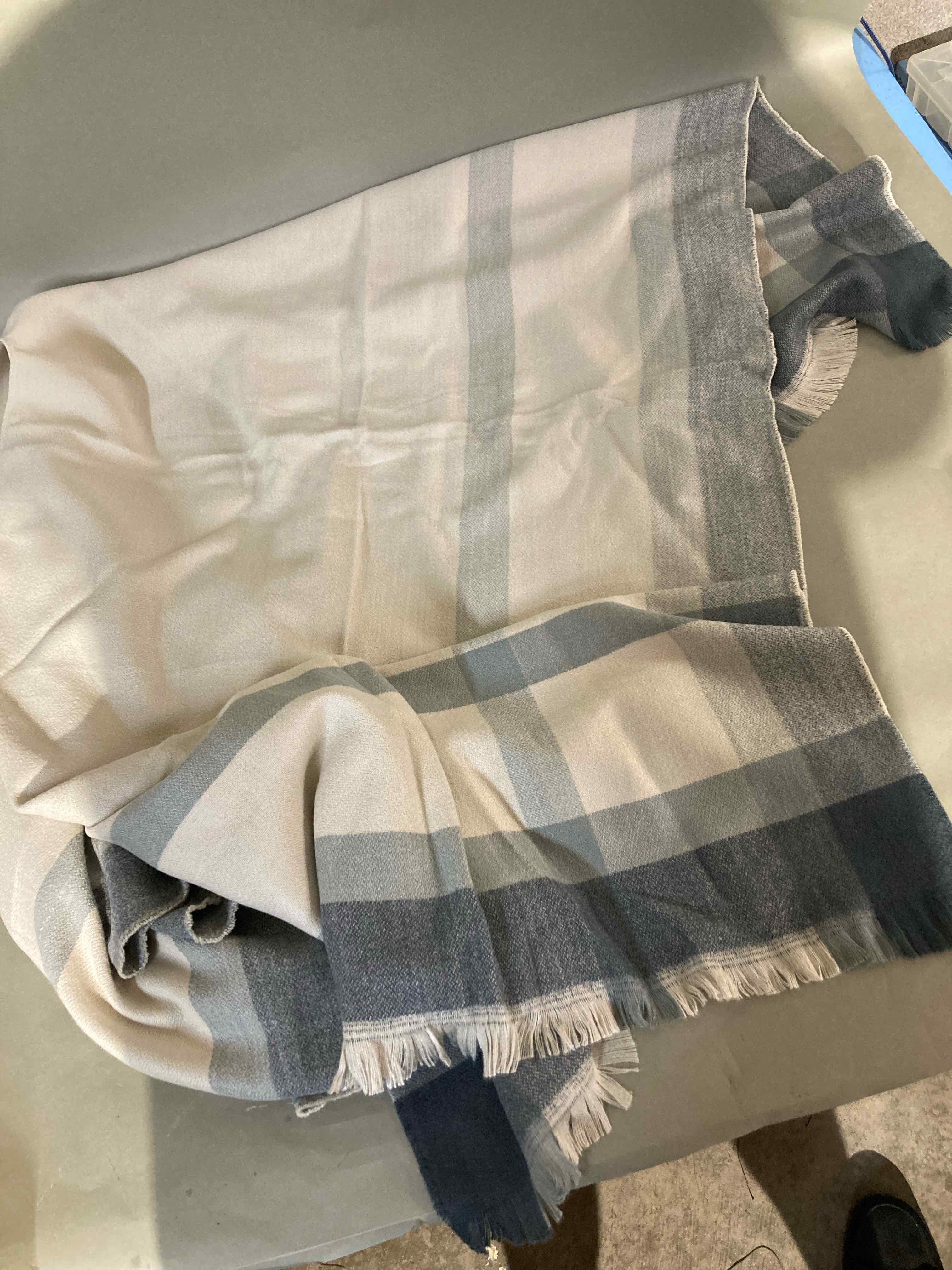 Altirue Gray Striped Viscose Blanket Scarf