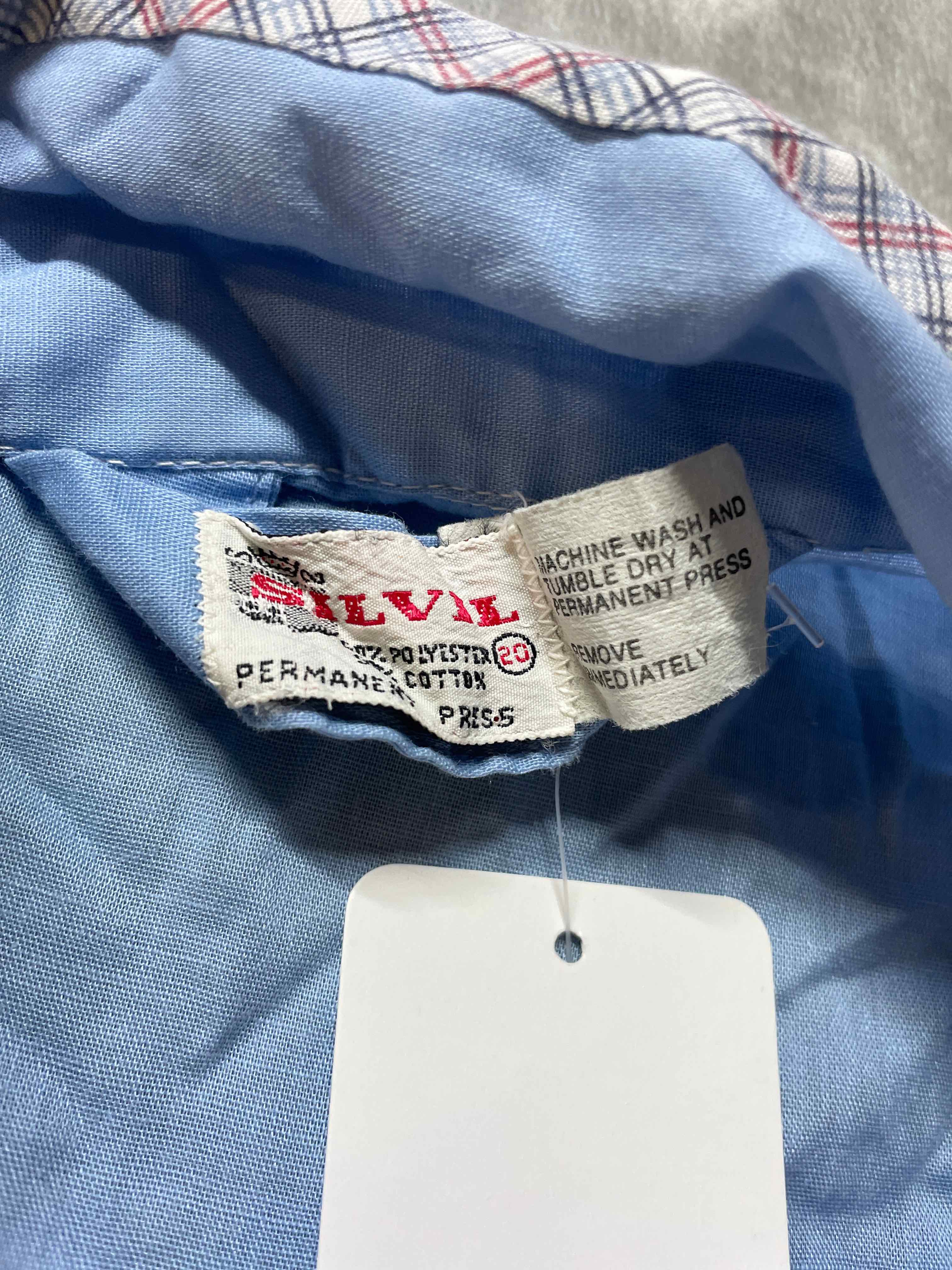 Silvil Light Blue Polyester Cotton Long Sleeve Shirt