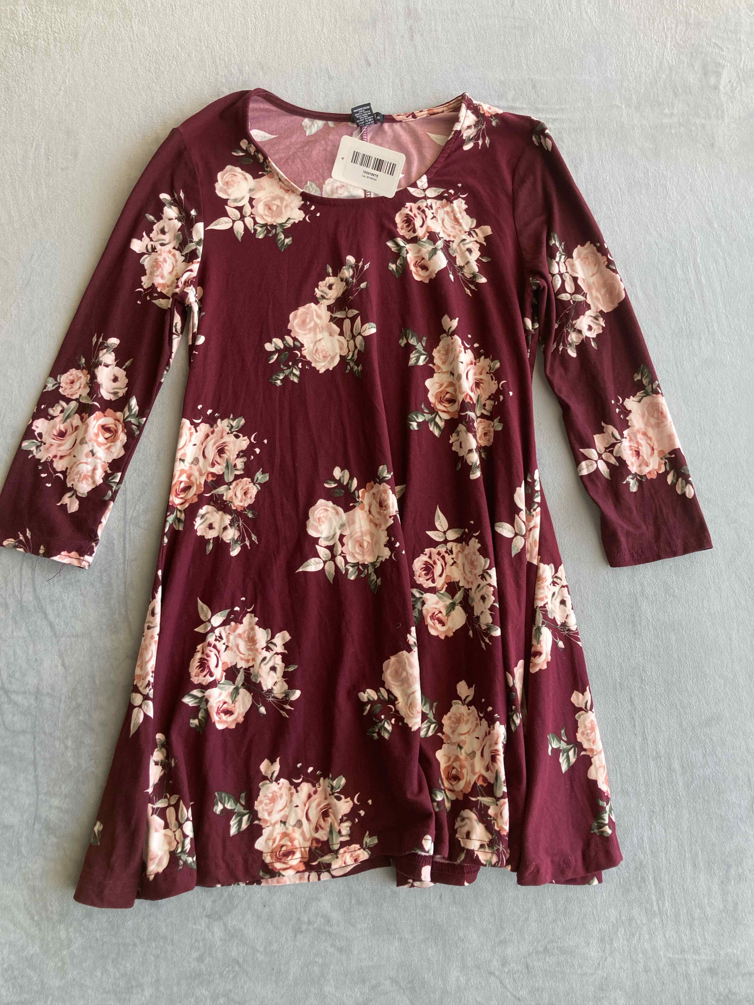 rue21 Maroon Floral Polyester Blend Dress