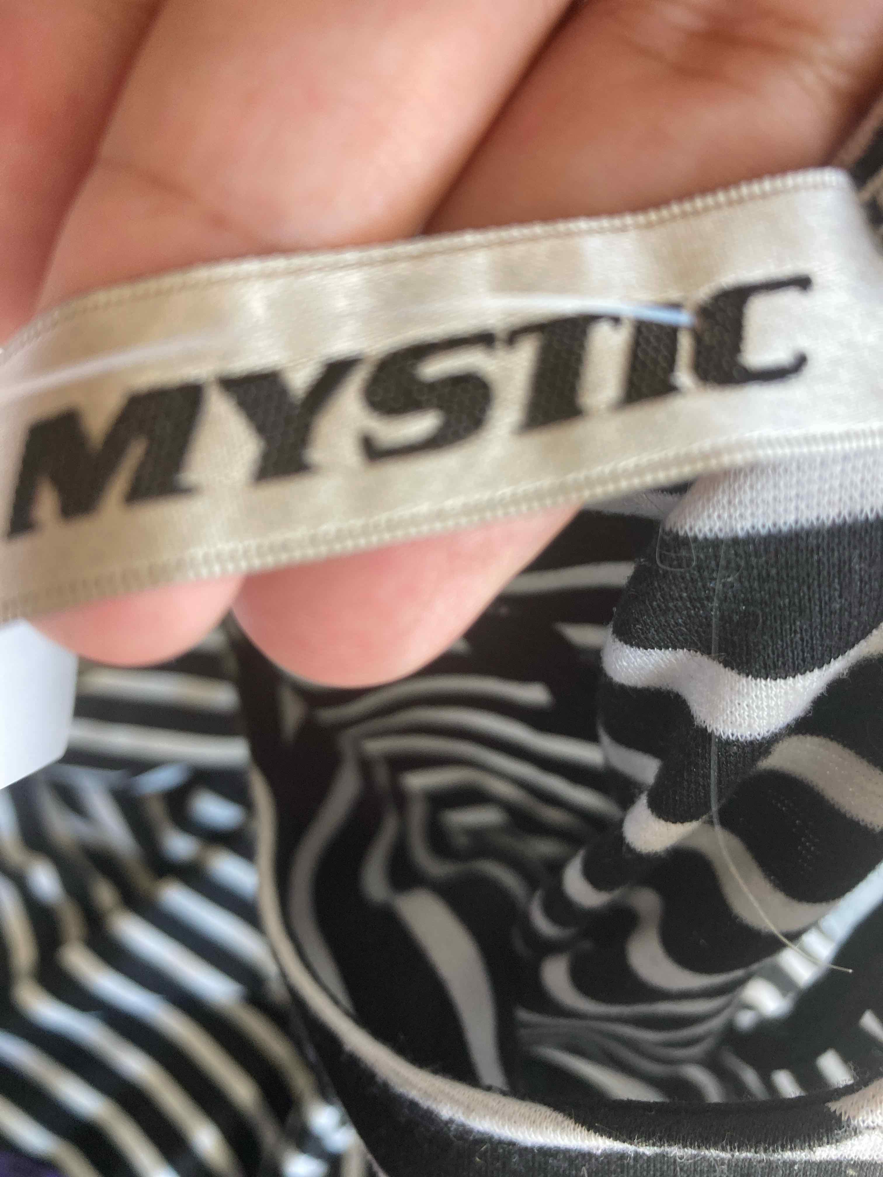Mystic Black White Striped Polyester Blend Dress Medium