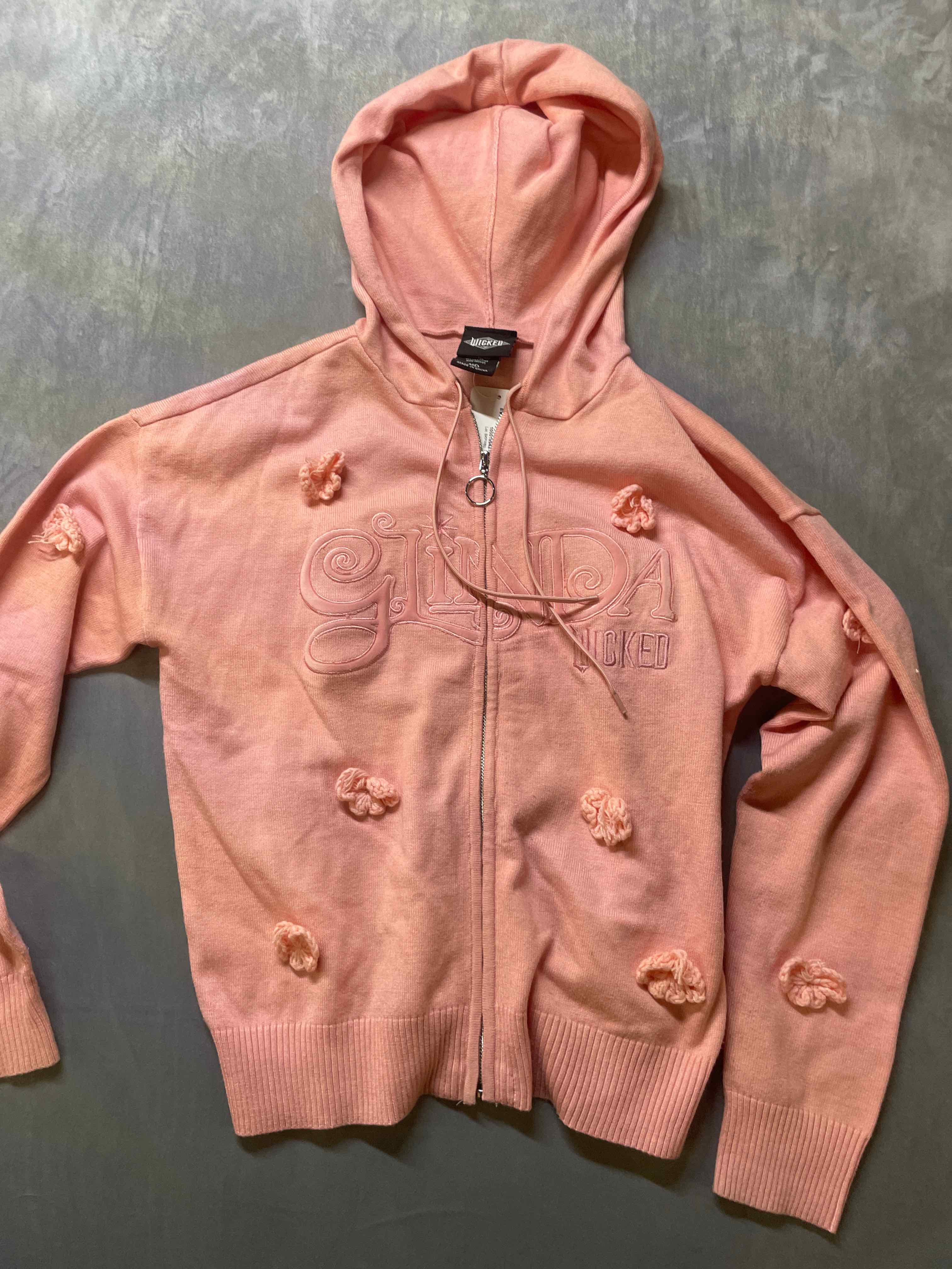 BoxLunch Pink Viscose Blend Zip-Up Hoodie Medium