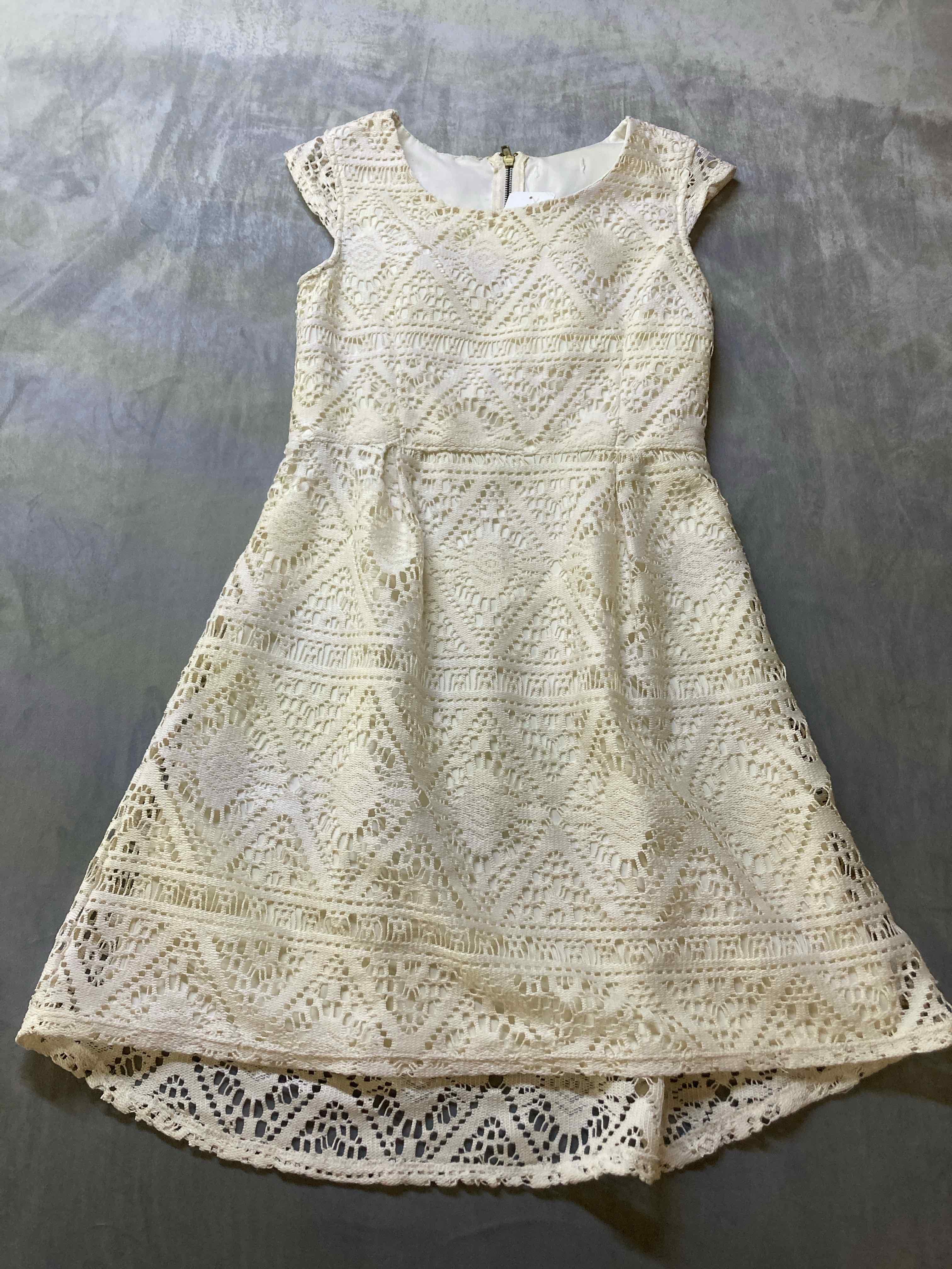 Cream Lace Decorative Dress