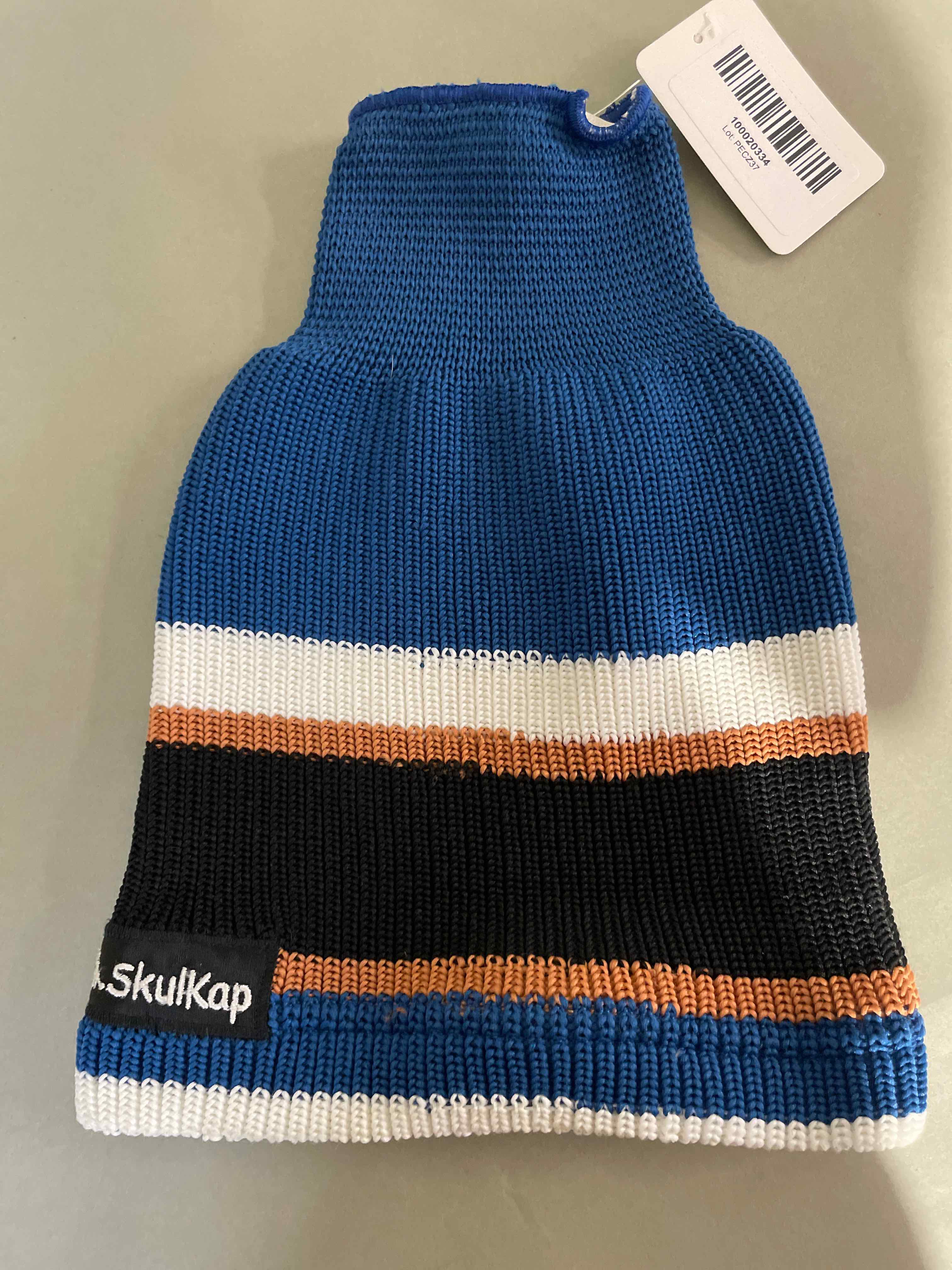 SkullKap Blue Multicolor Knit Dog Sweater