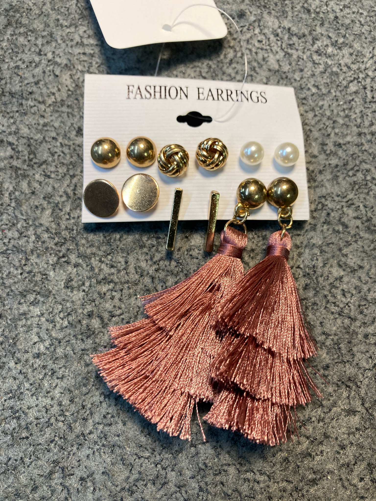 Assorted Studs and Tassel Earring Set