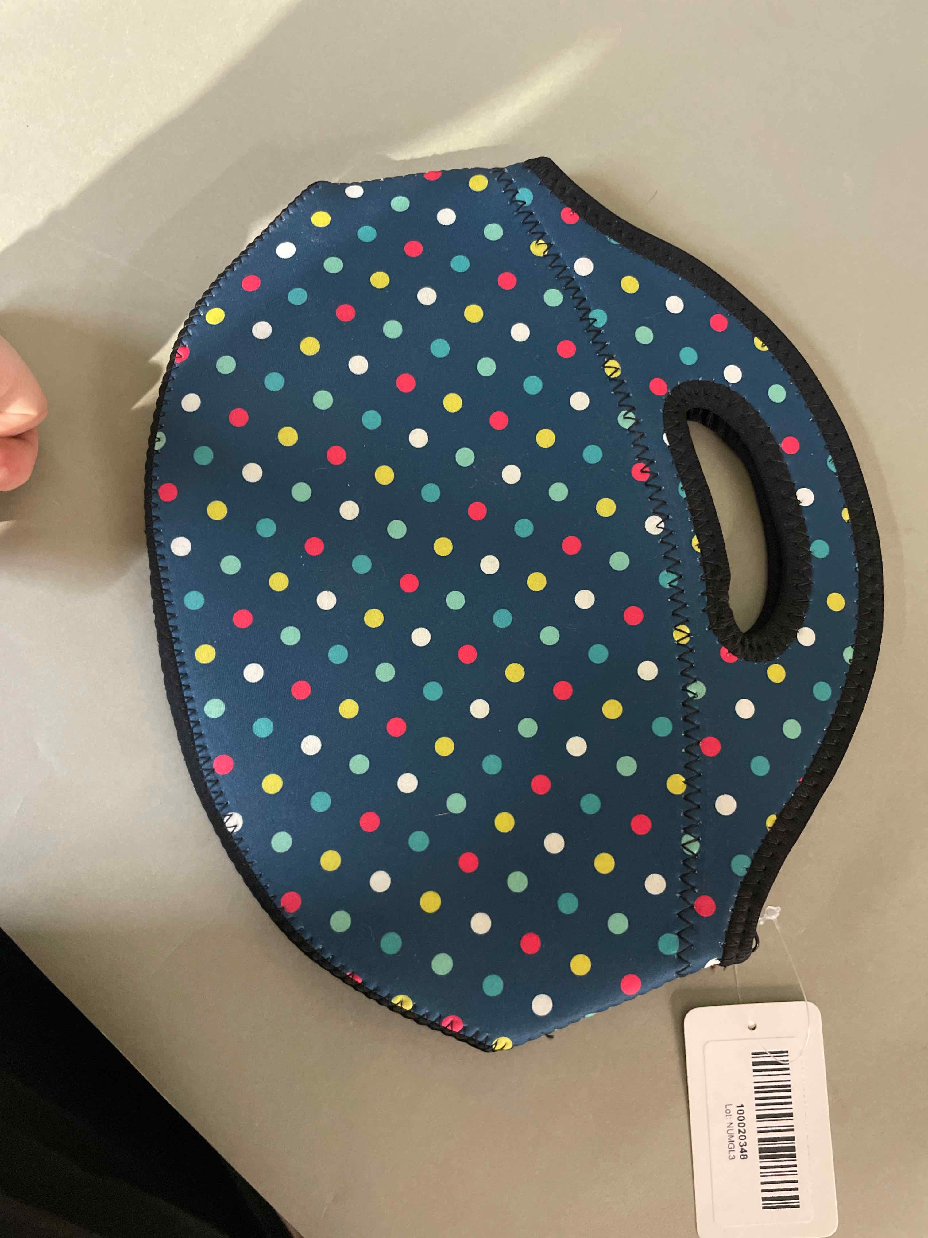 Merkapa Blue Polka Dot Neoprene Lunch Bag