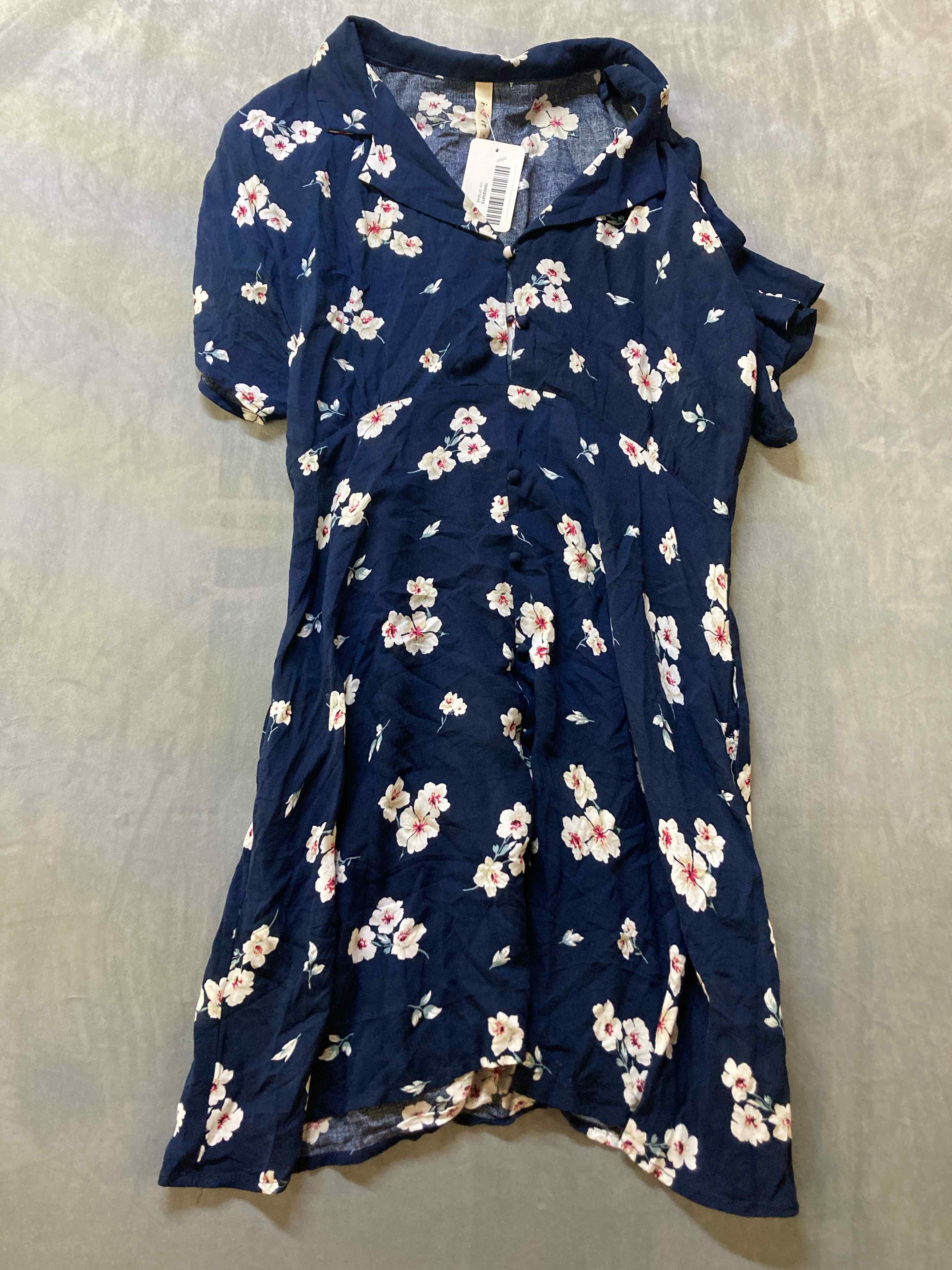 iHeart Navy Floral Lightweight Dress Medium