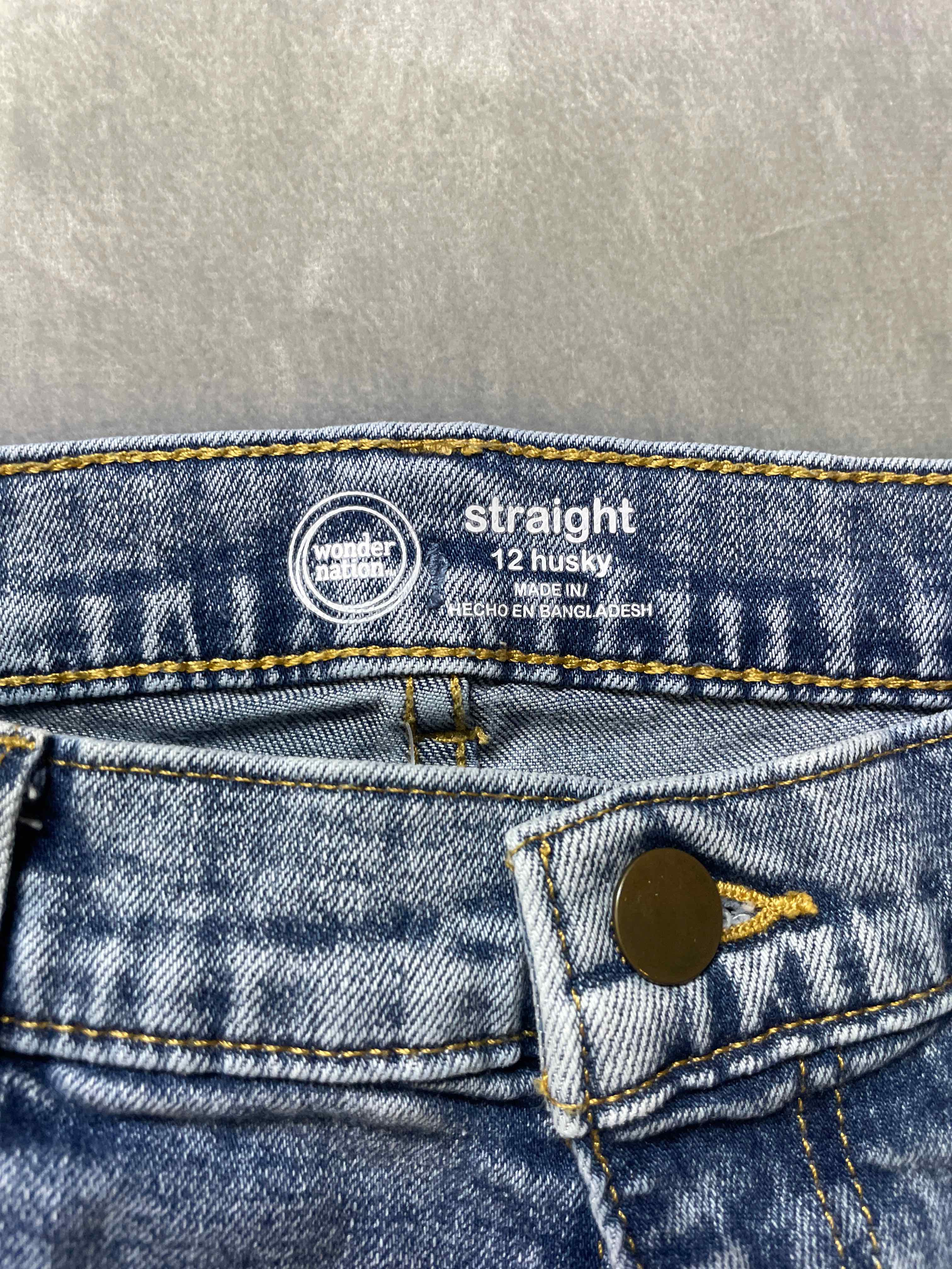 Wonder Nation Blue Denim Straight Jeans 12 Husky