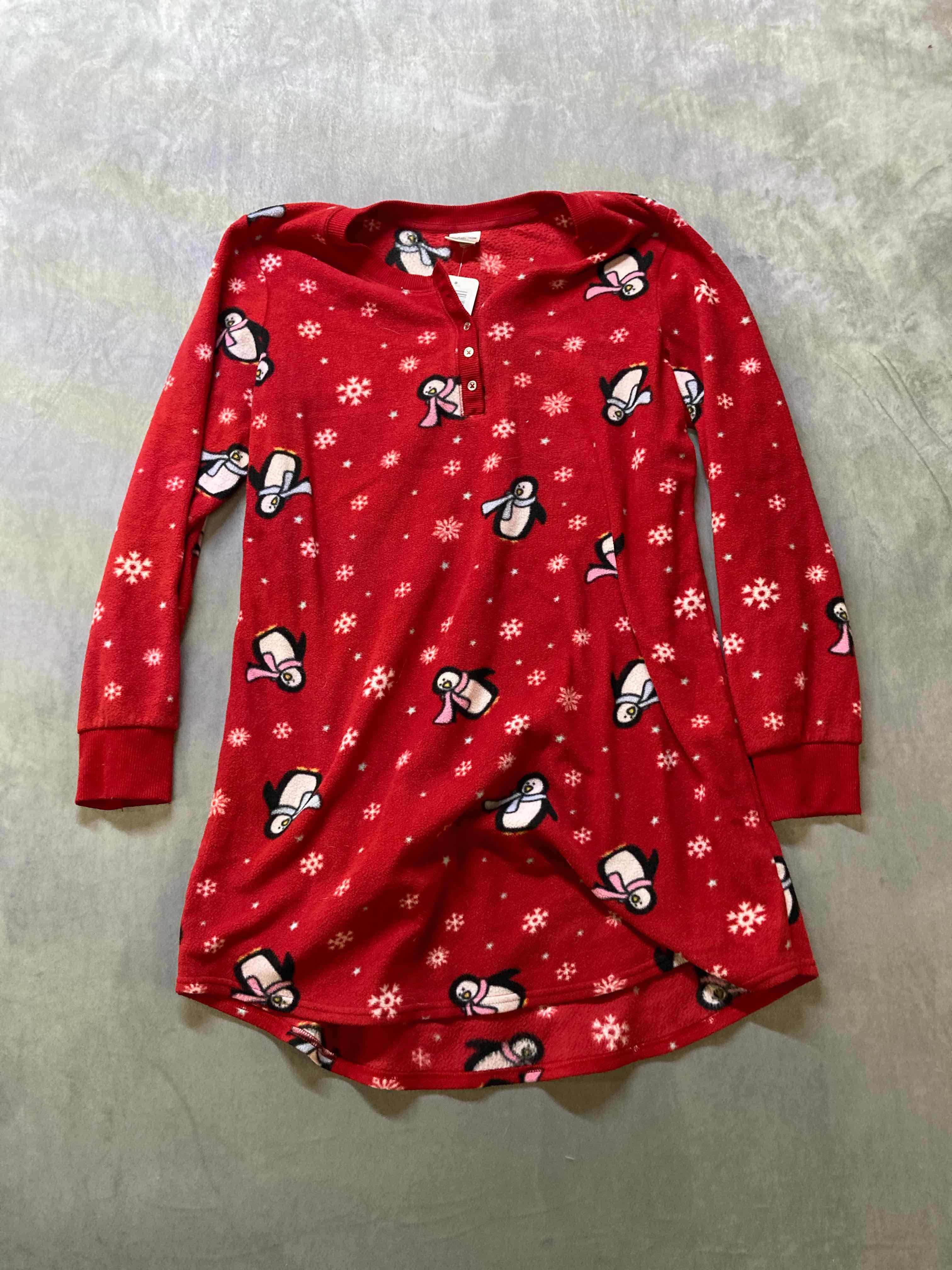 Croft & Sparrow Red Polyester Blend Pajama Shirt Small