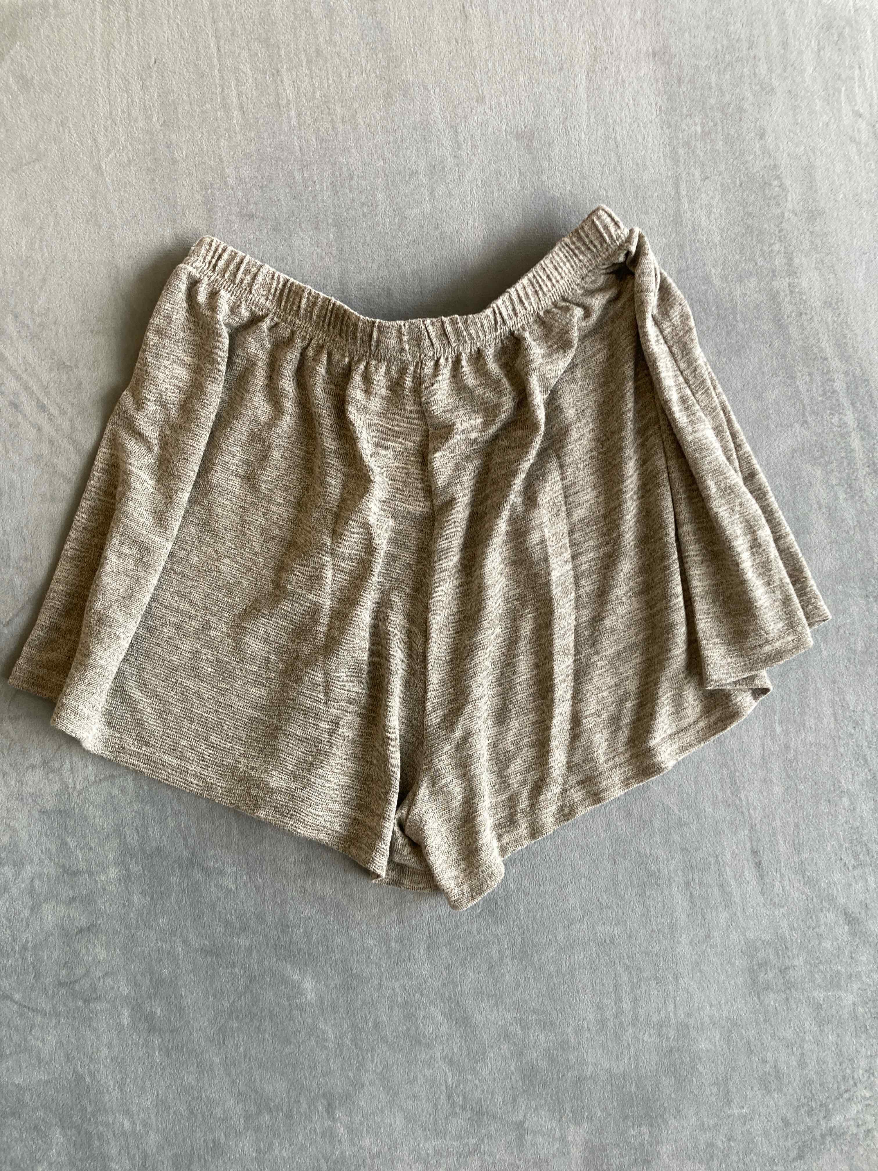 Gray 100% Polyester Pajama Shorts