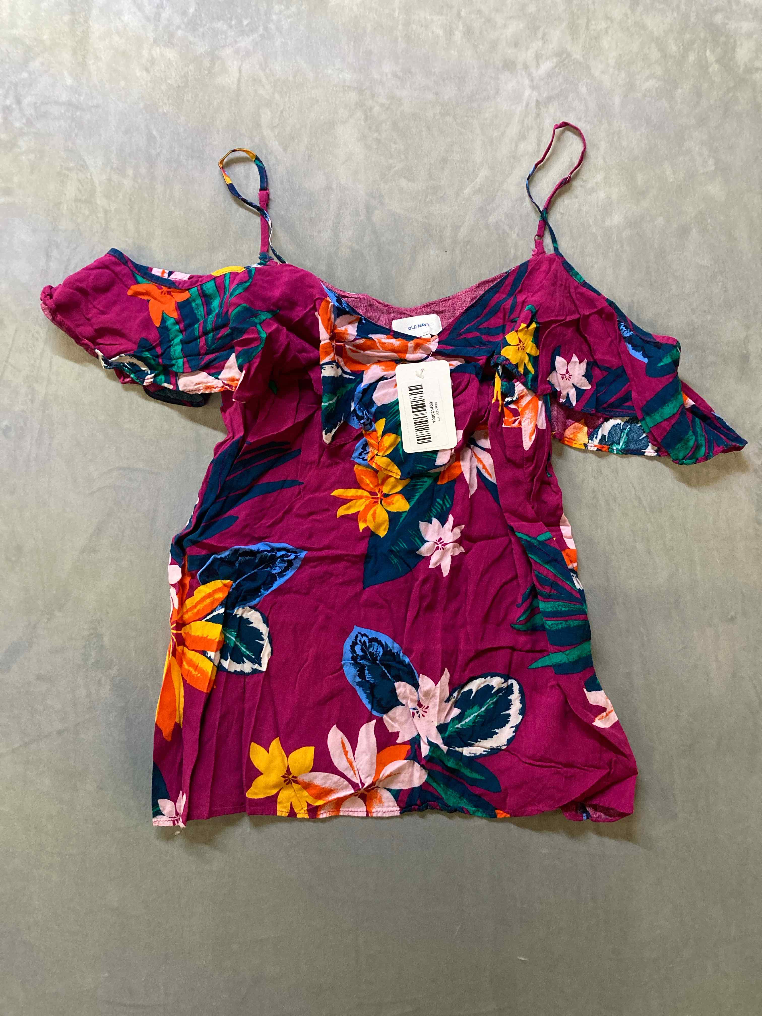 Old Navy Pink Floral Rayon Blouse Medium