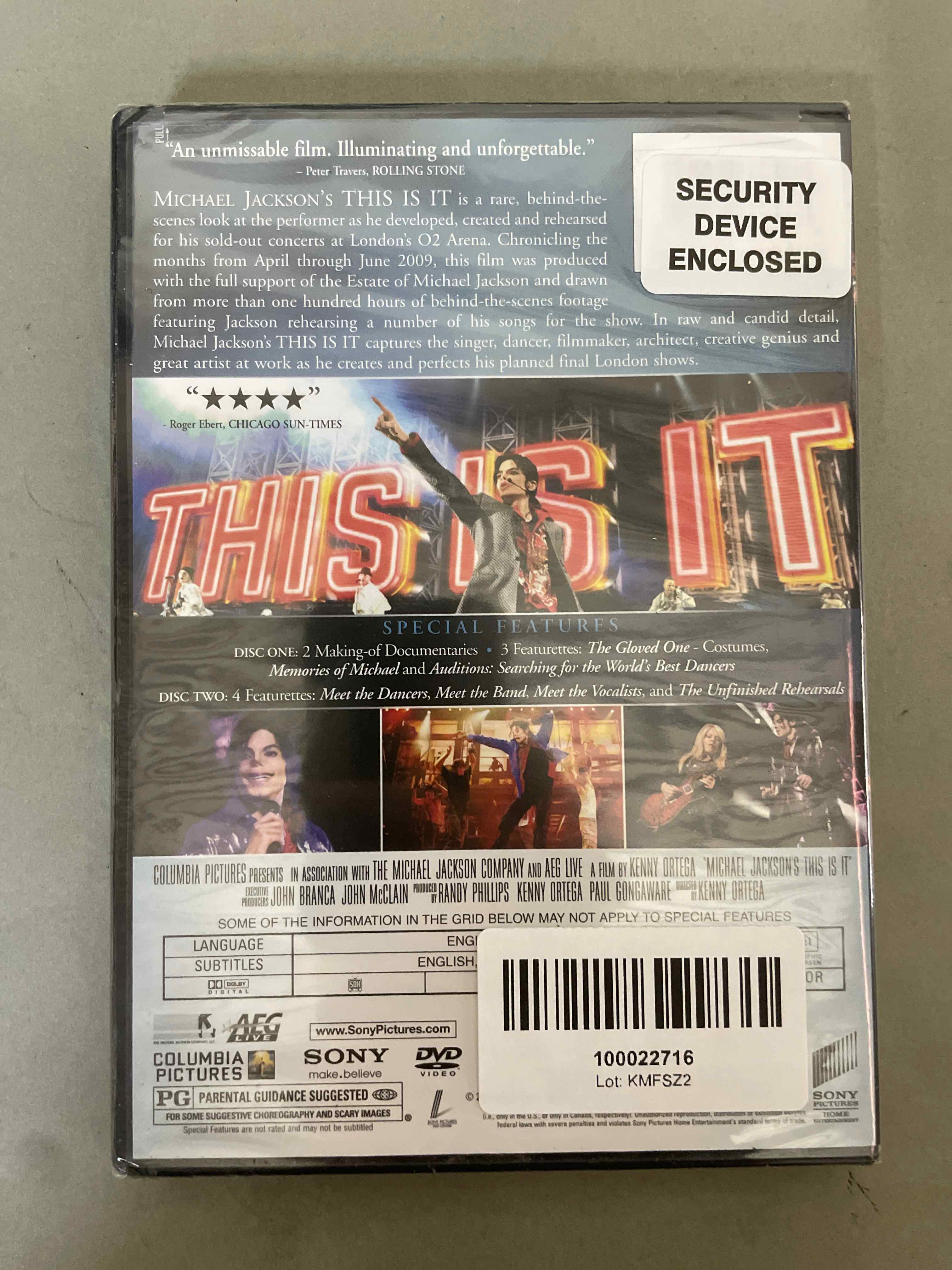 Columbia Pictures Michael Jackson's This Is It DVD