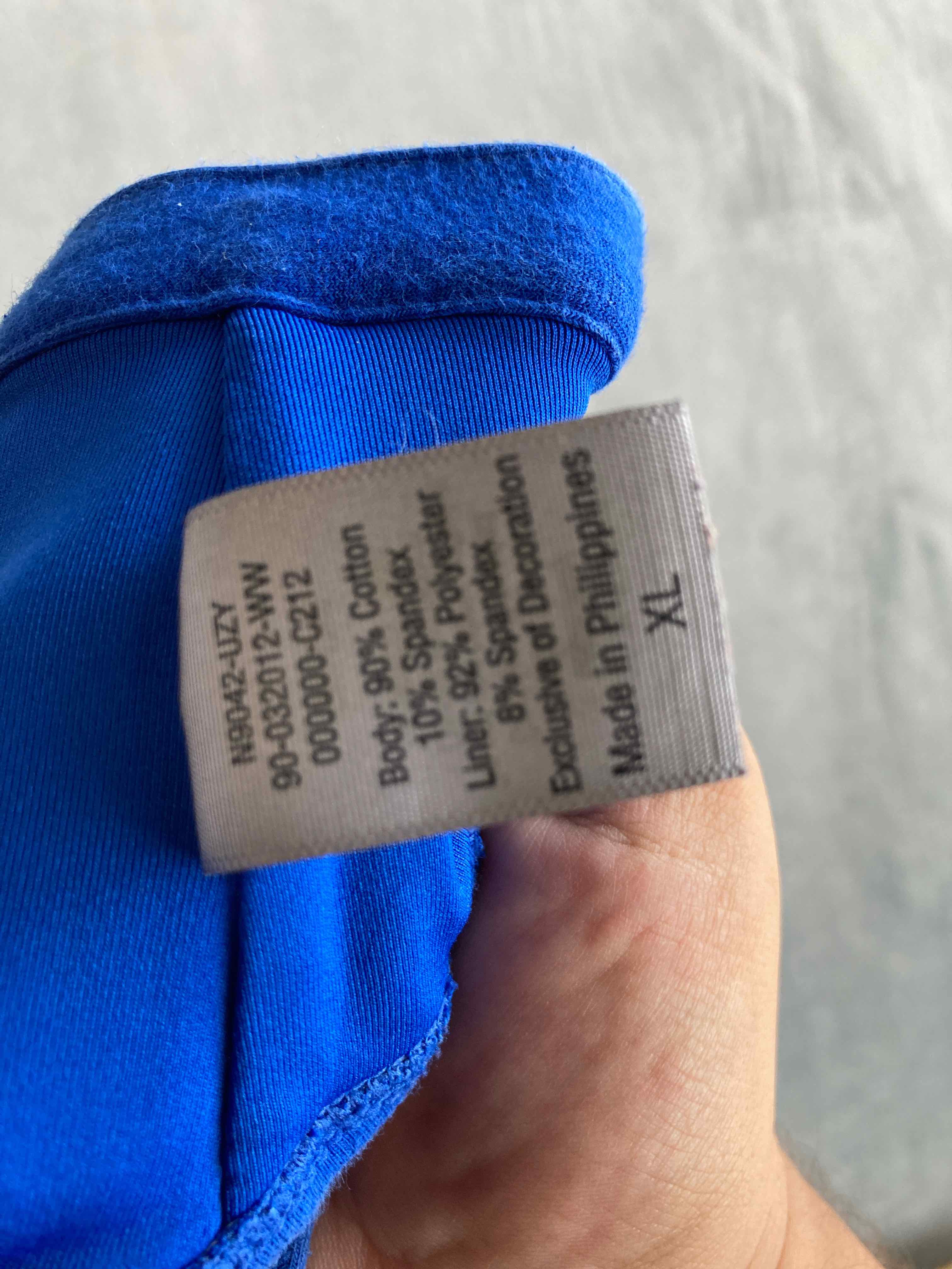Blue Cotton Blend Sports Bra XL