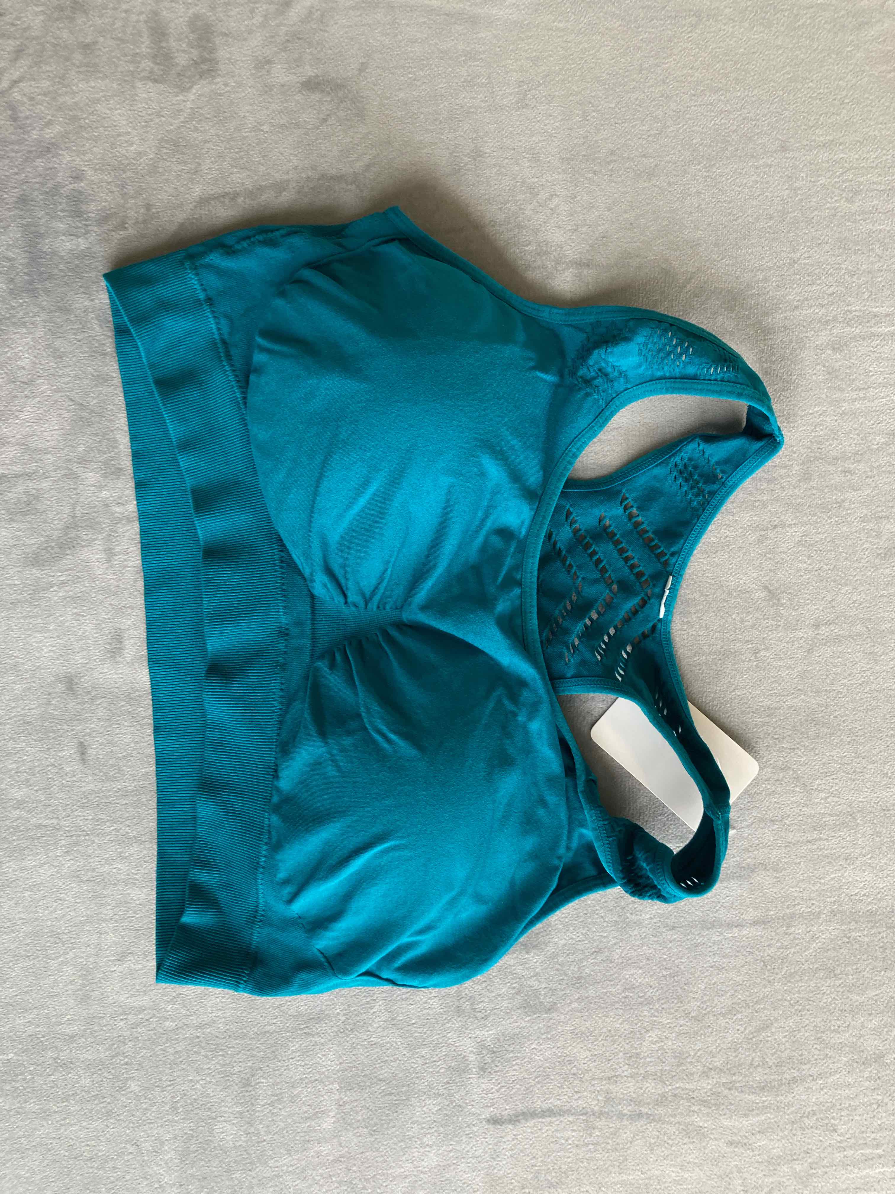 Teal Athletic Fabric Sports Bra