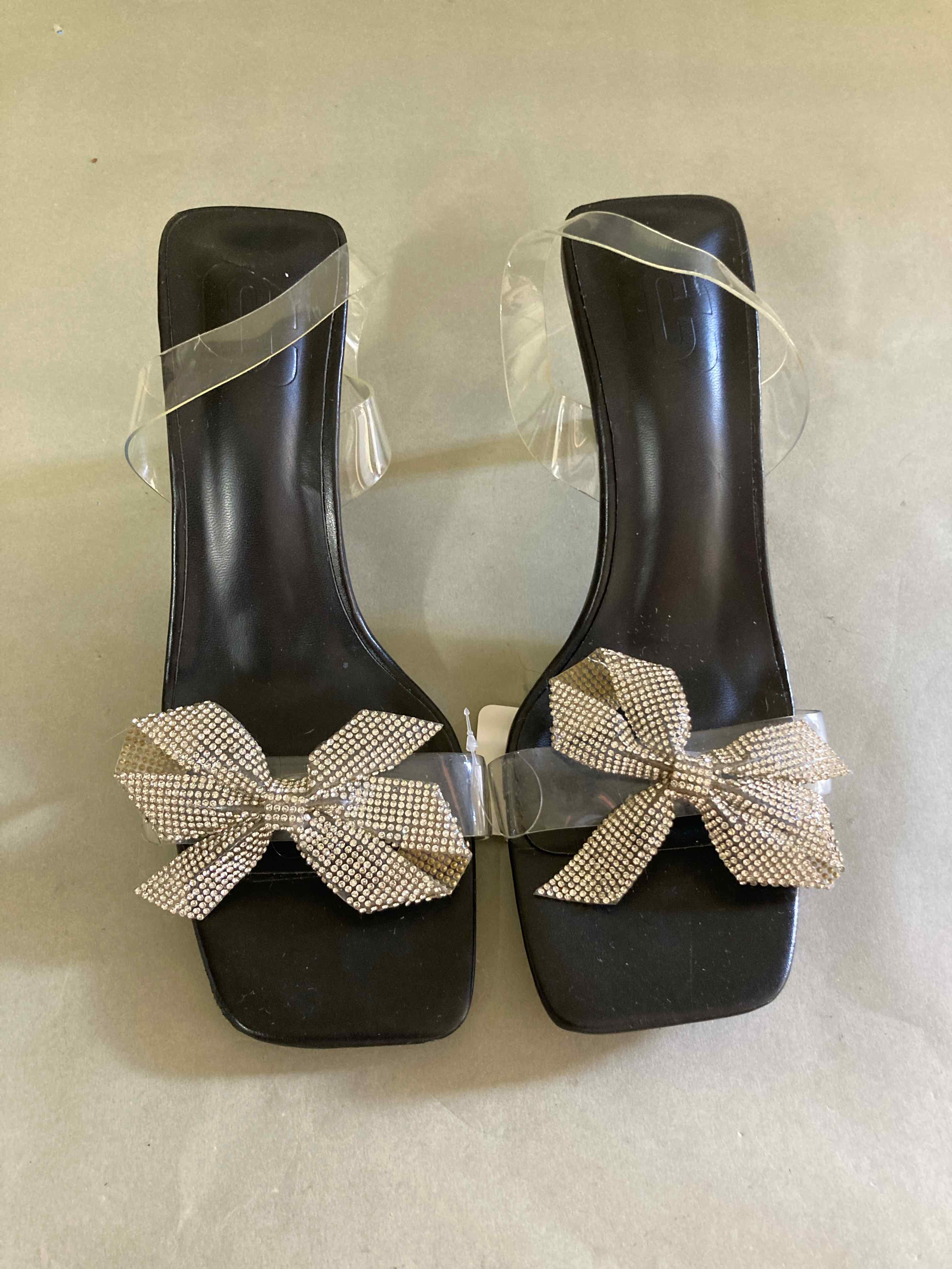 Black Clear Heeled Sandals