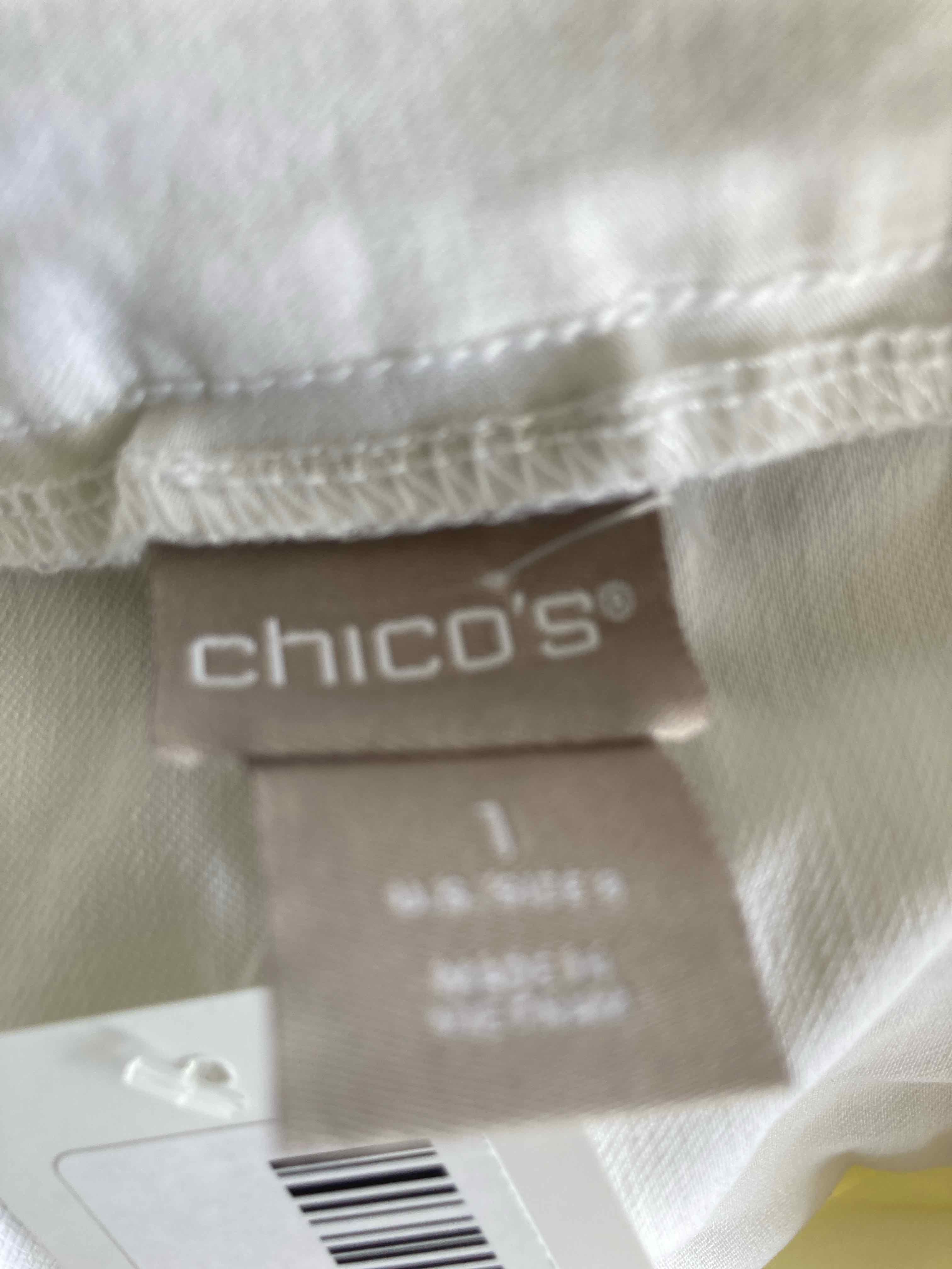 Chicos White Cotton Blend Pants 1