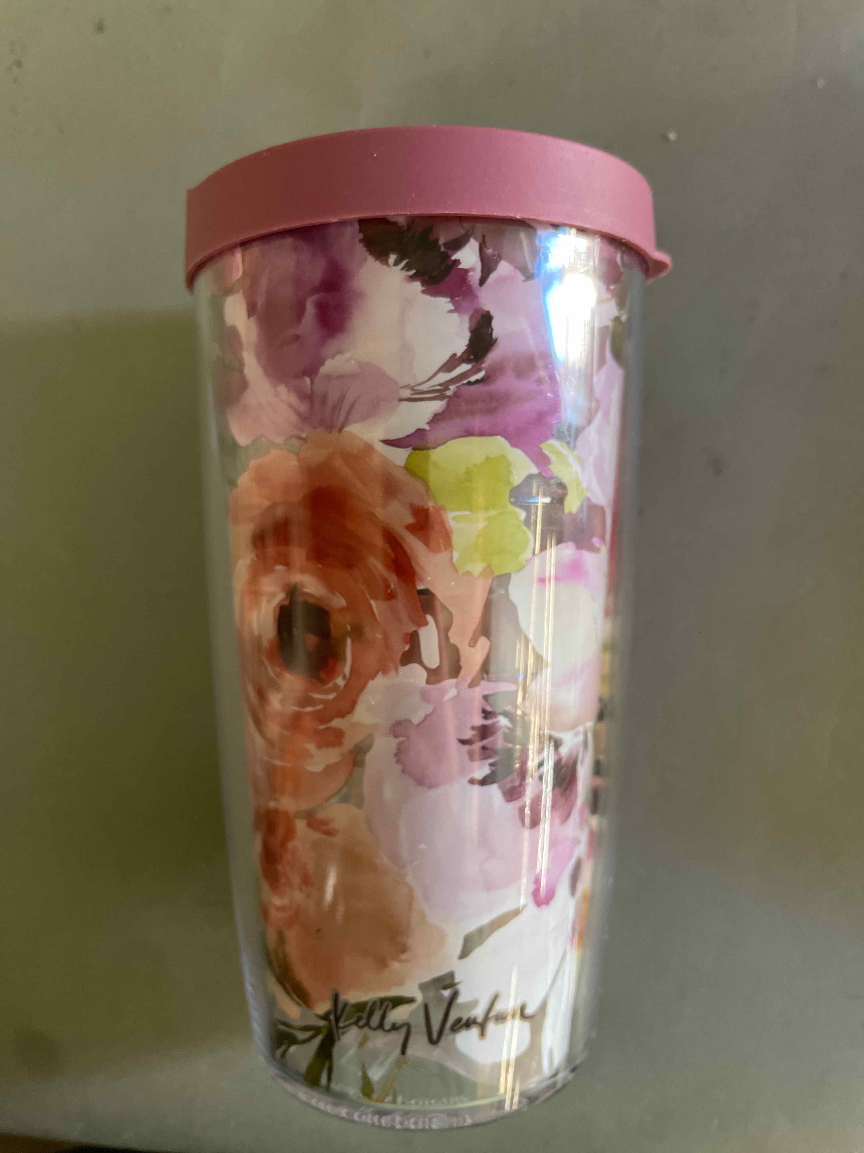 Kelly Ventura Clear Floral Travel Tumbler