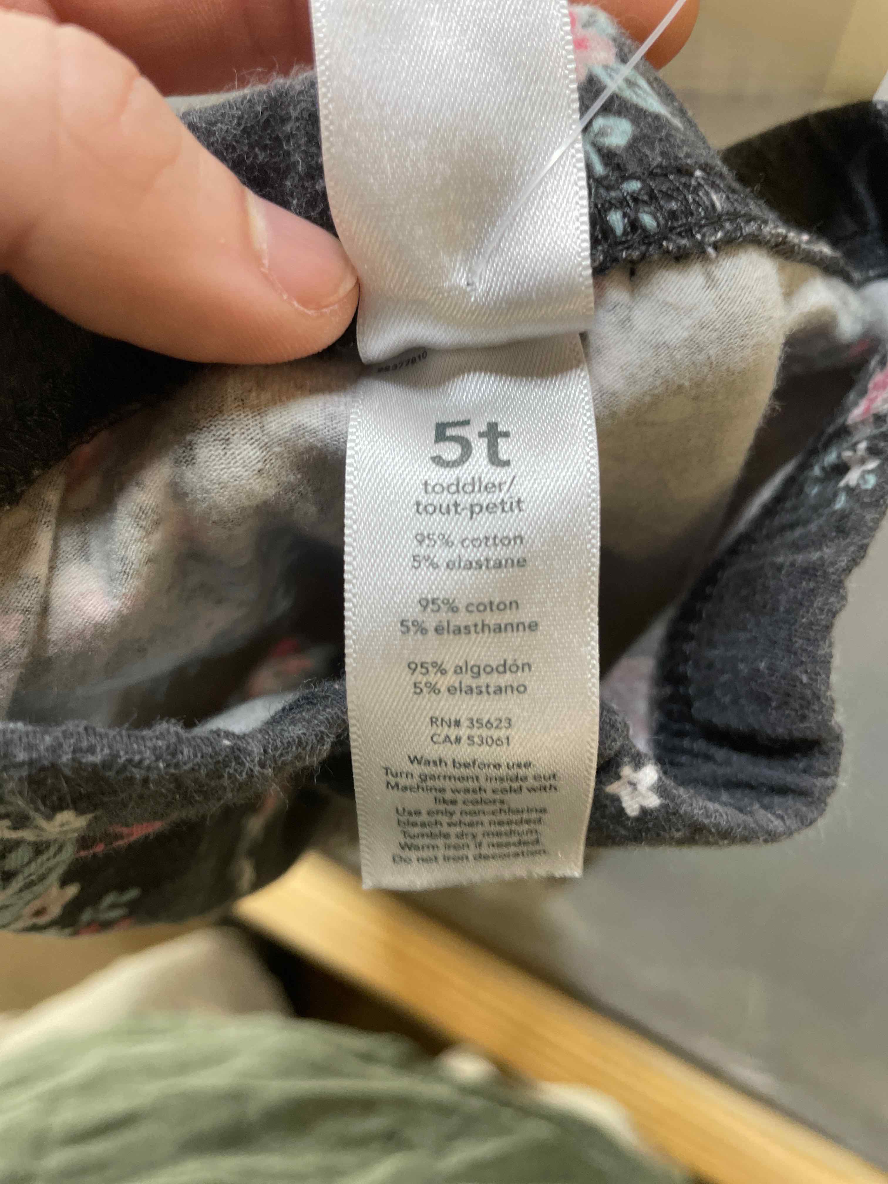 Carters gray floral leggings size 5T