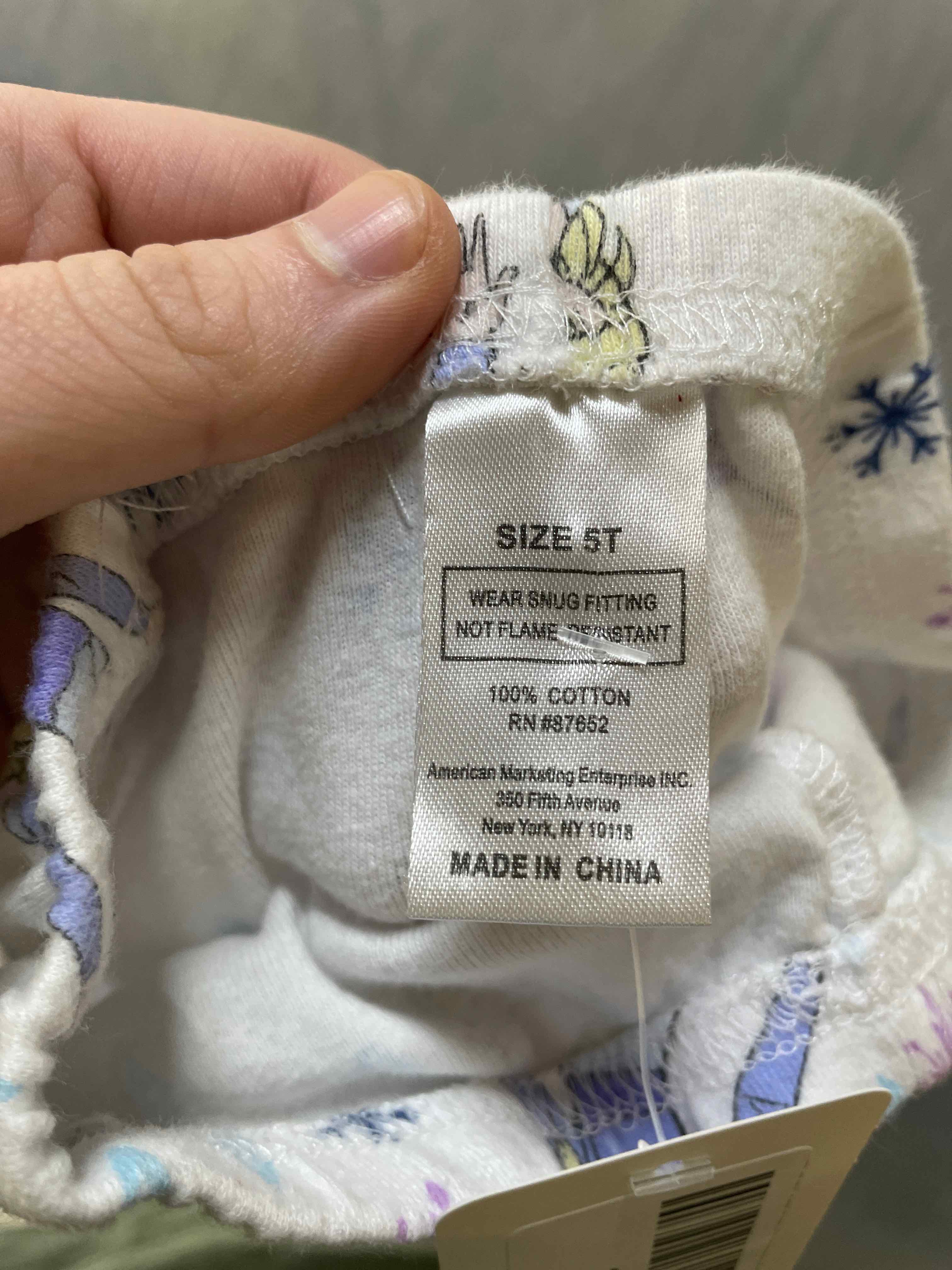 Frozen White Cotton pj bottoms size 5T