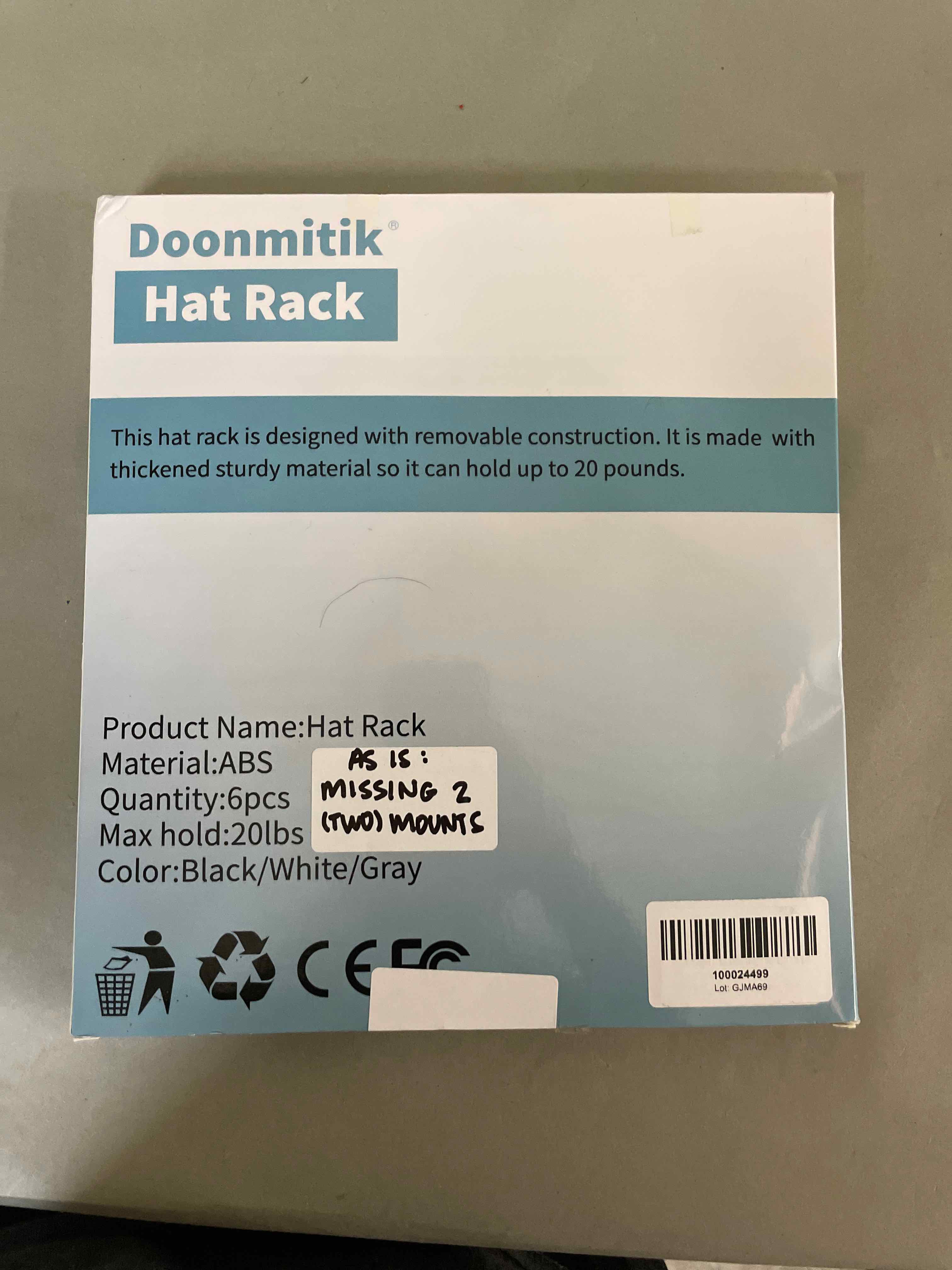 Doonmitik Black Hat Rack 6 Pcs