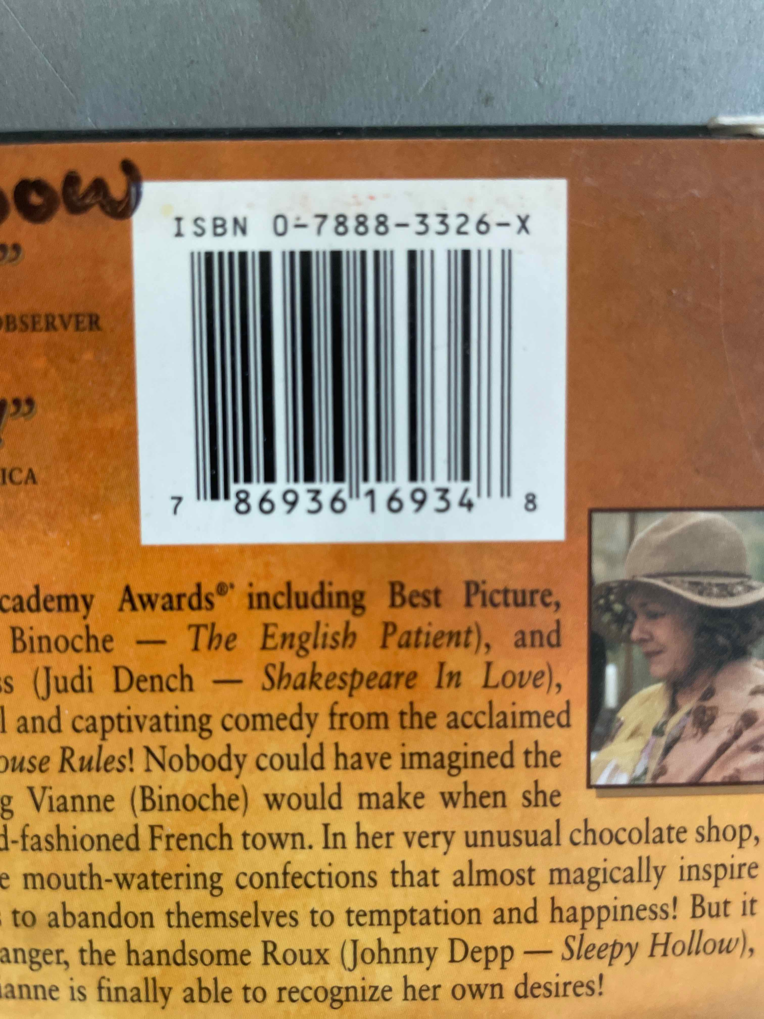 Miramax Brown Chocolat VHS Movie