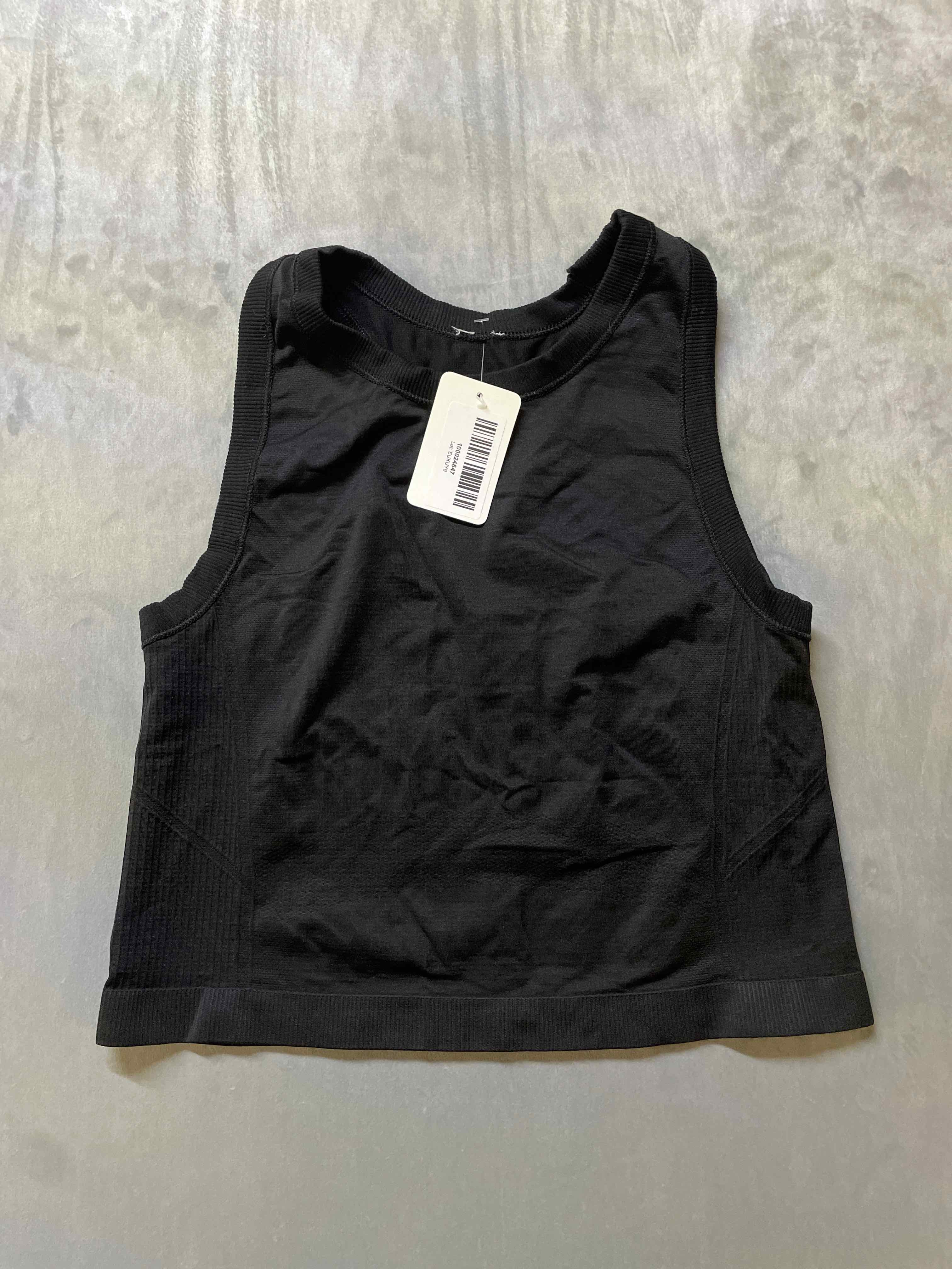 Black Cotton Blend Tank Top