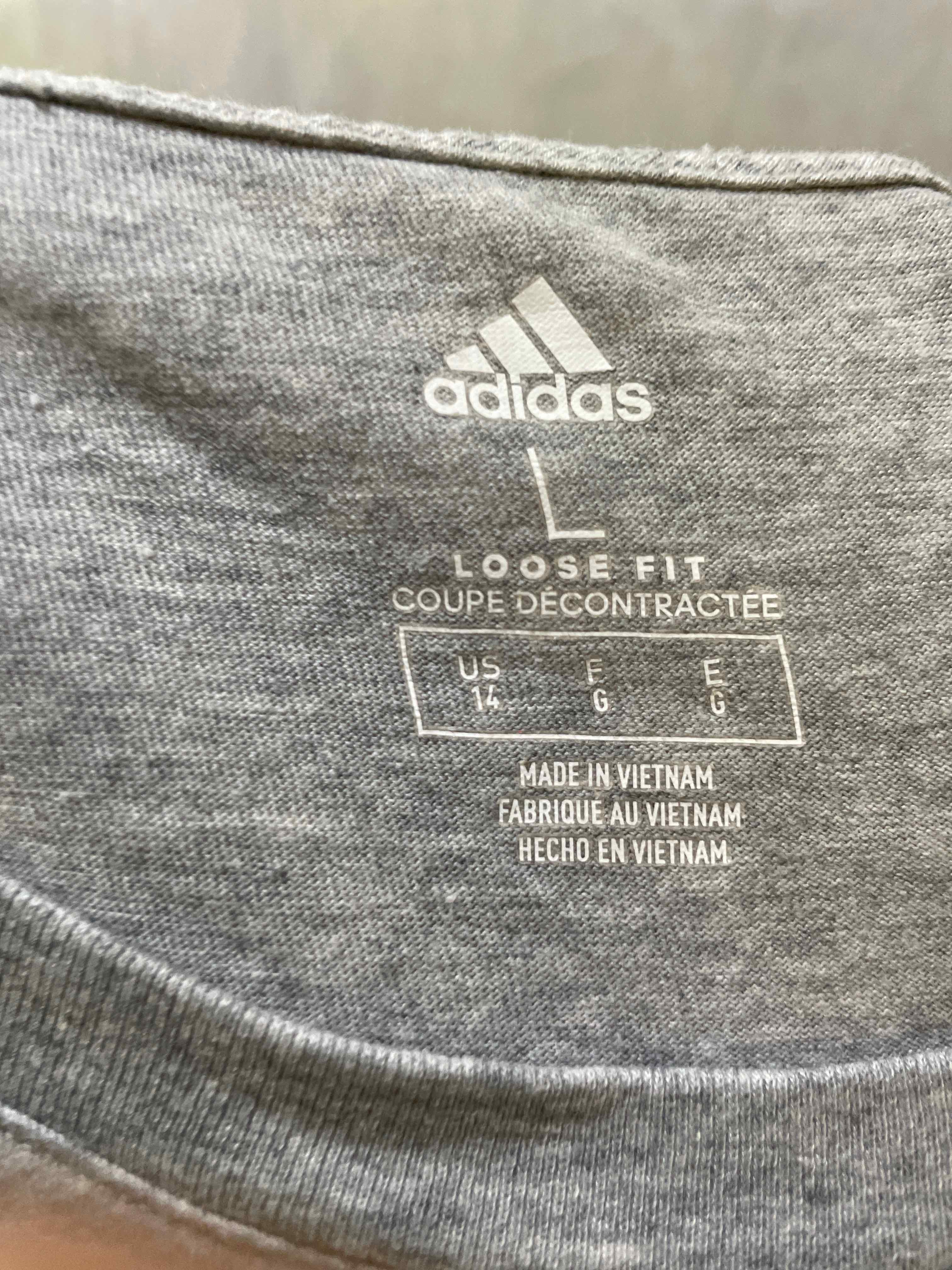 Adidas Grey Cotton Blend shirt size large