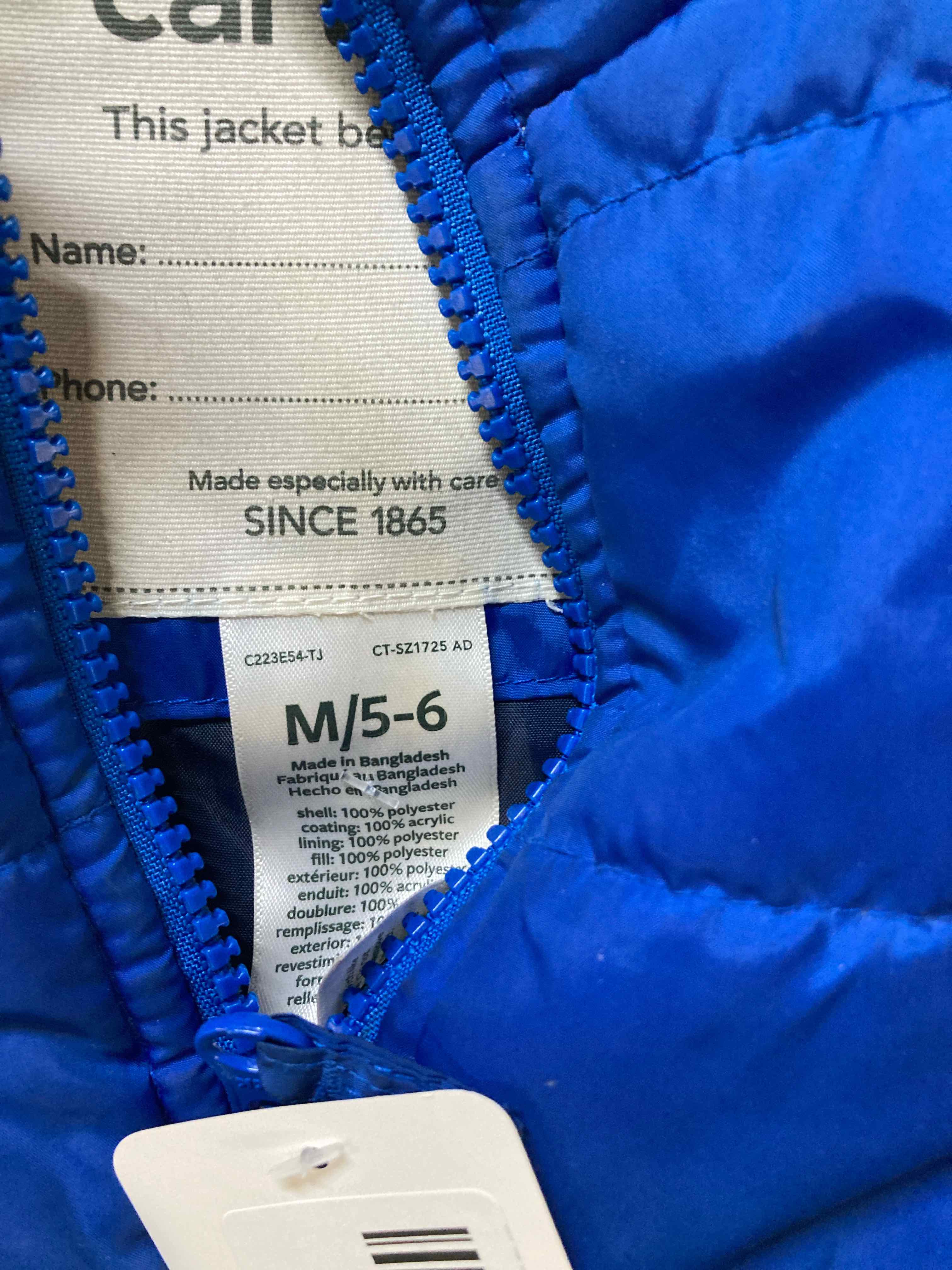 Carter's Blue Polyester Blend Hoodie Jacket Medium