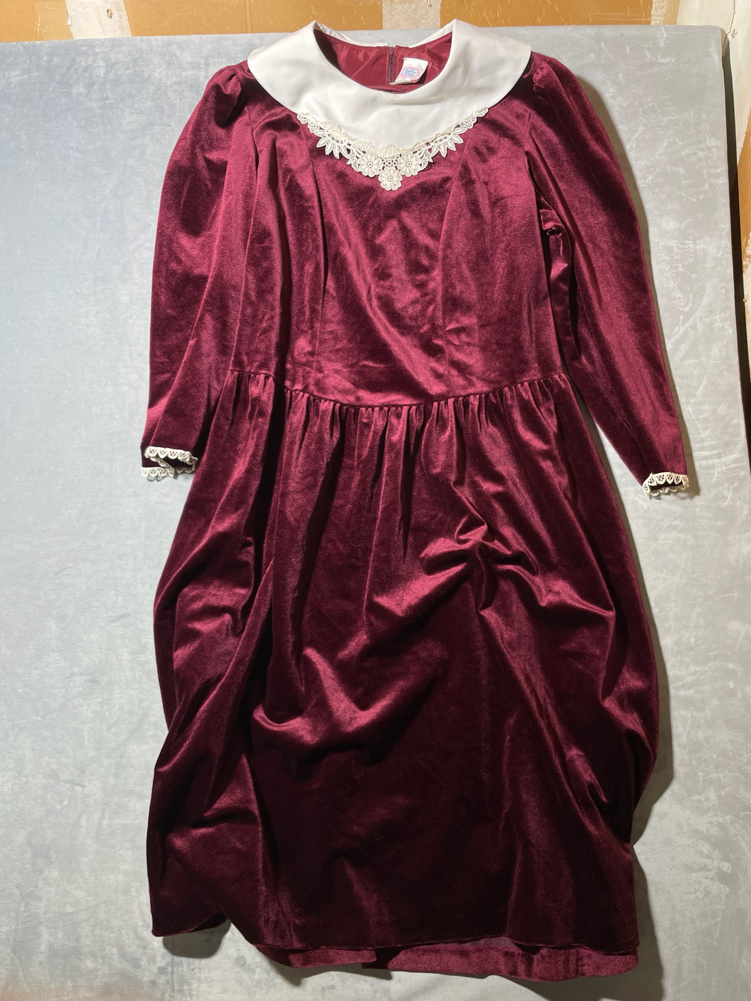 VTG Maroon LS Velvet Dress