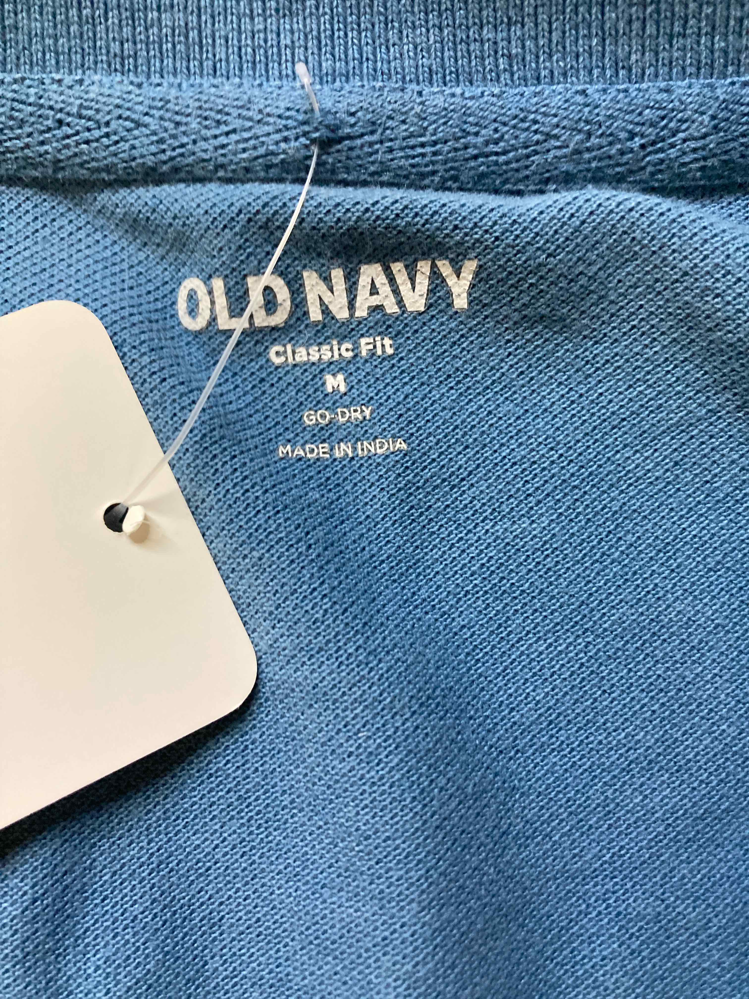 Old Navy Blue Anchor Print Polo Shirt Medium