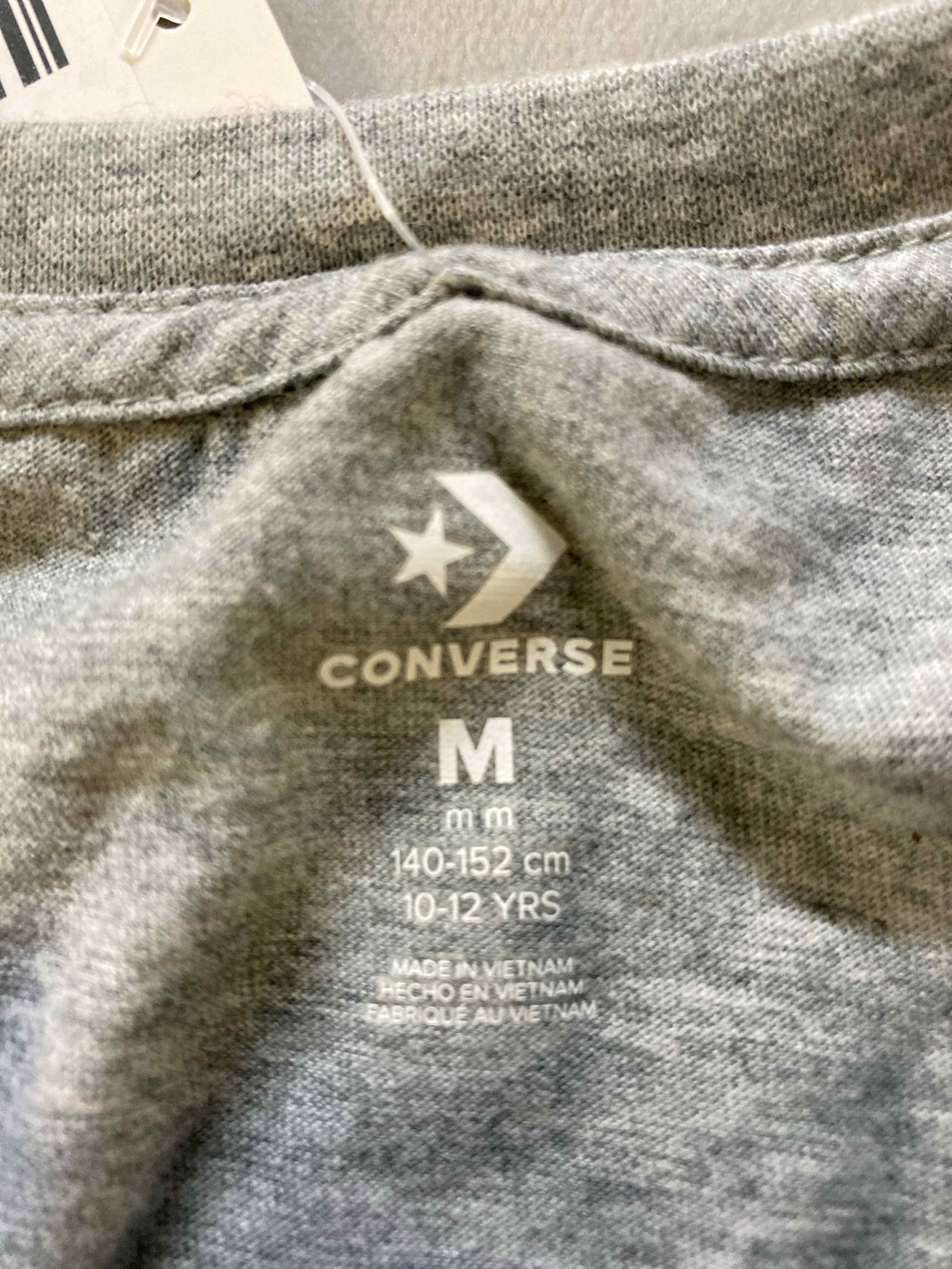 Converse Gray graphic Cotton blend Long Sleeve T-Shirt Medium