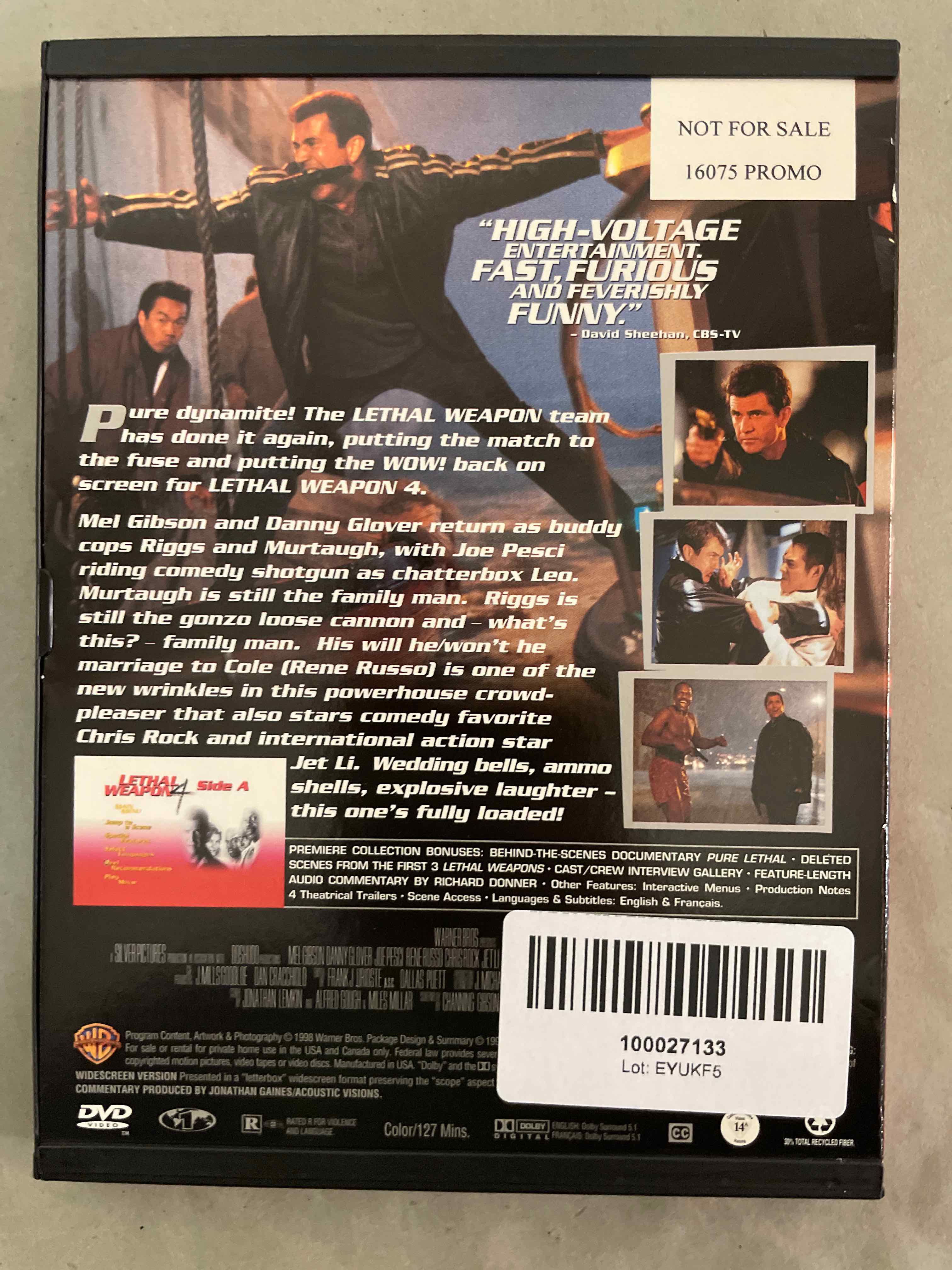 Warner Bros Red Lethal Weapon 4 DVD