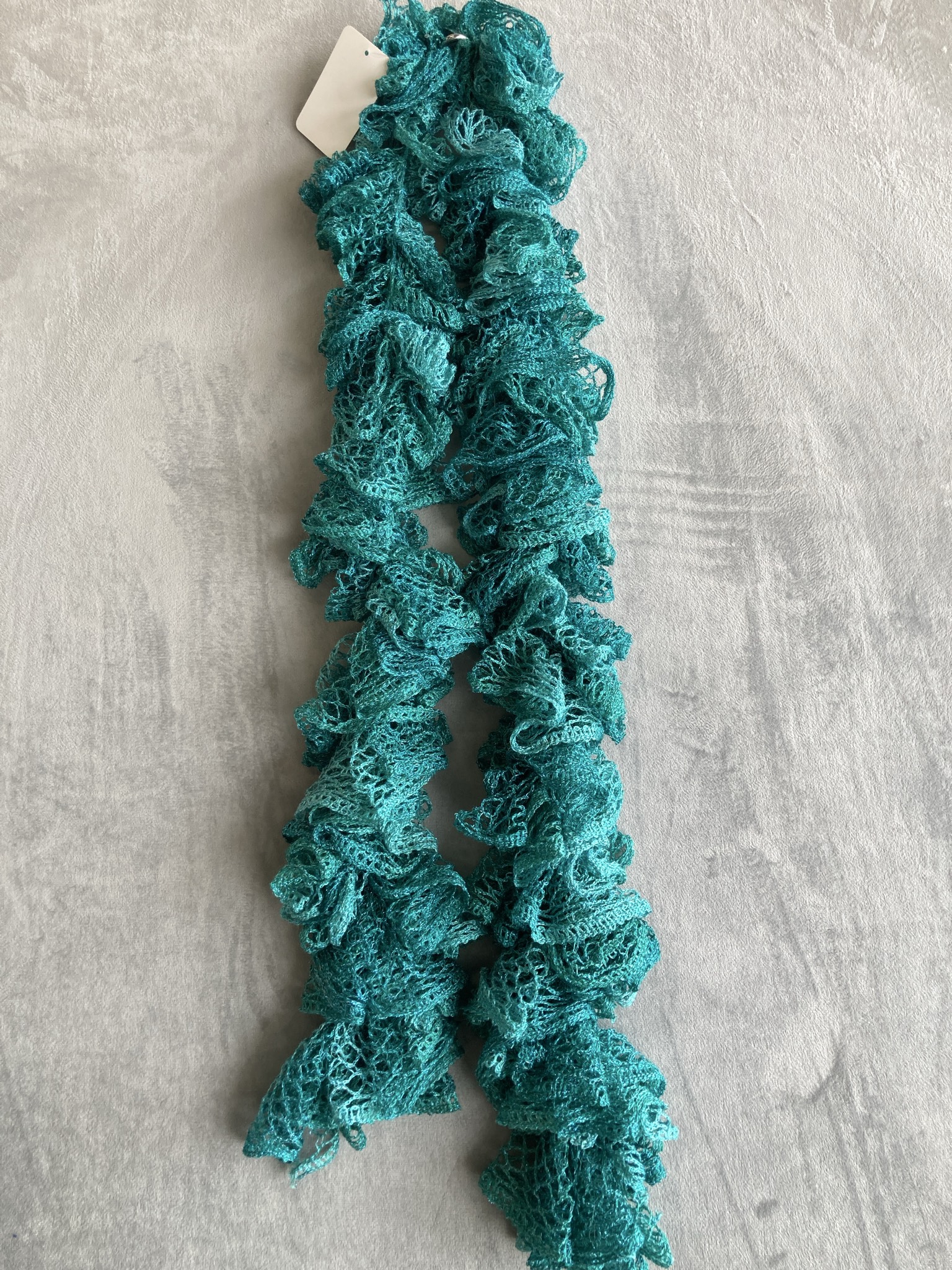 Turquoise Ruffled Scarf