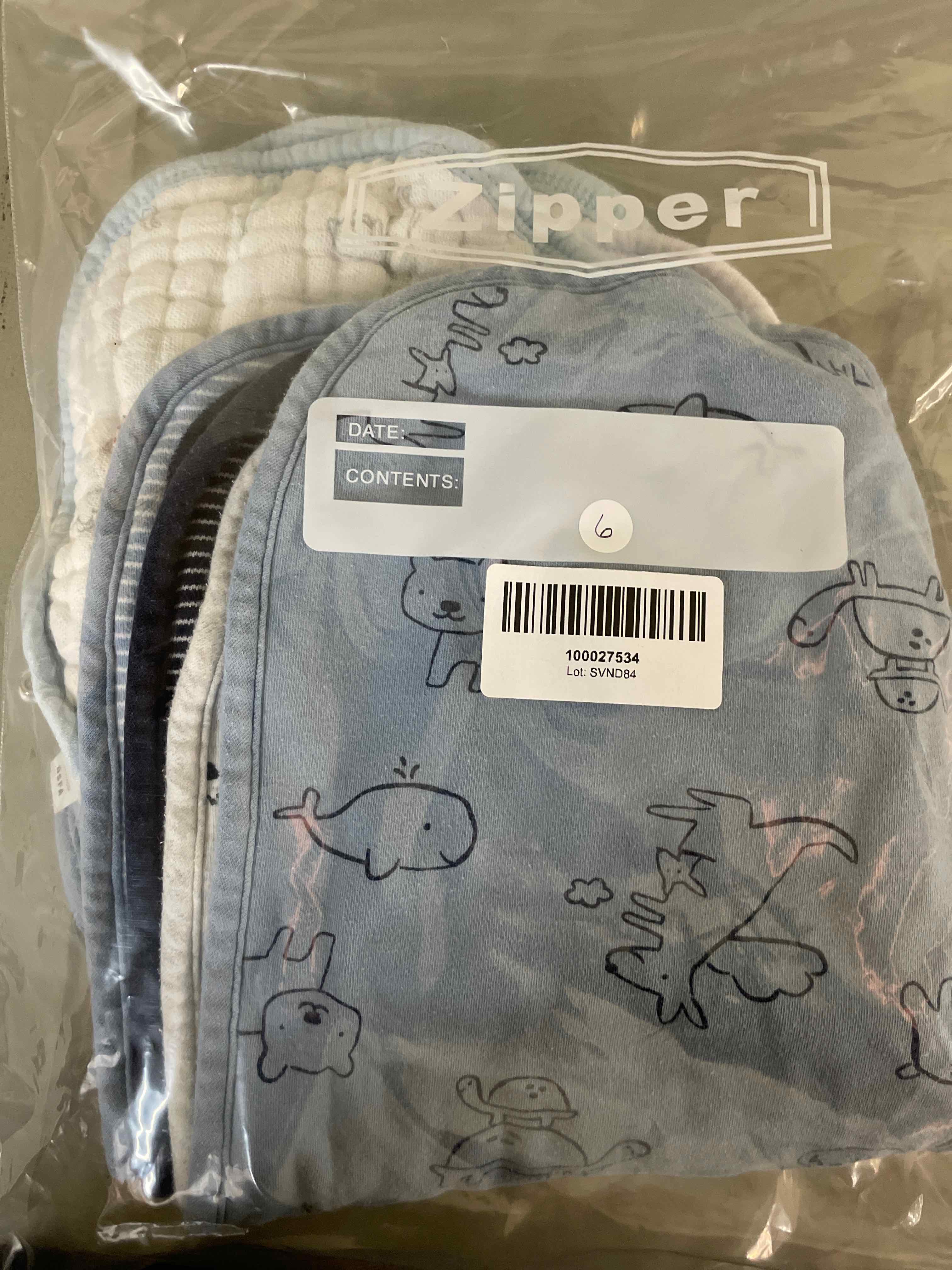 Blue Cartoon Pattern Baby Bibs