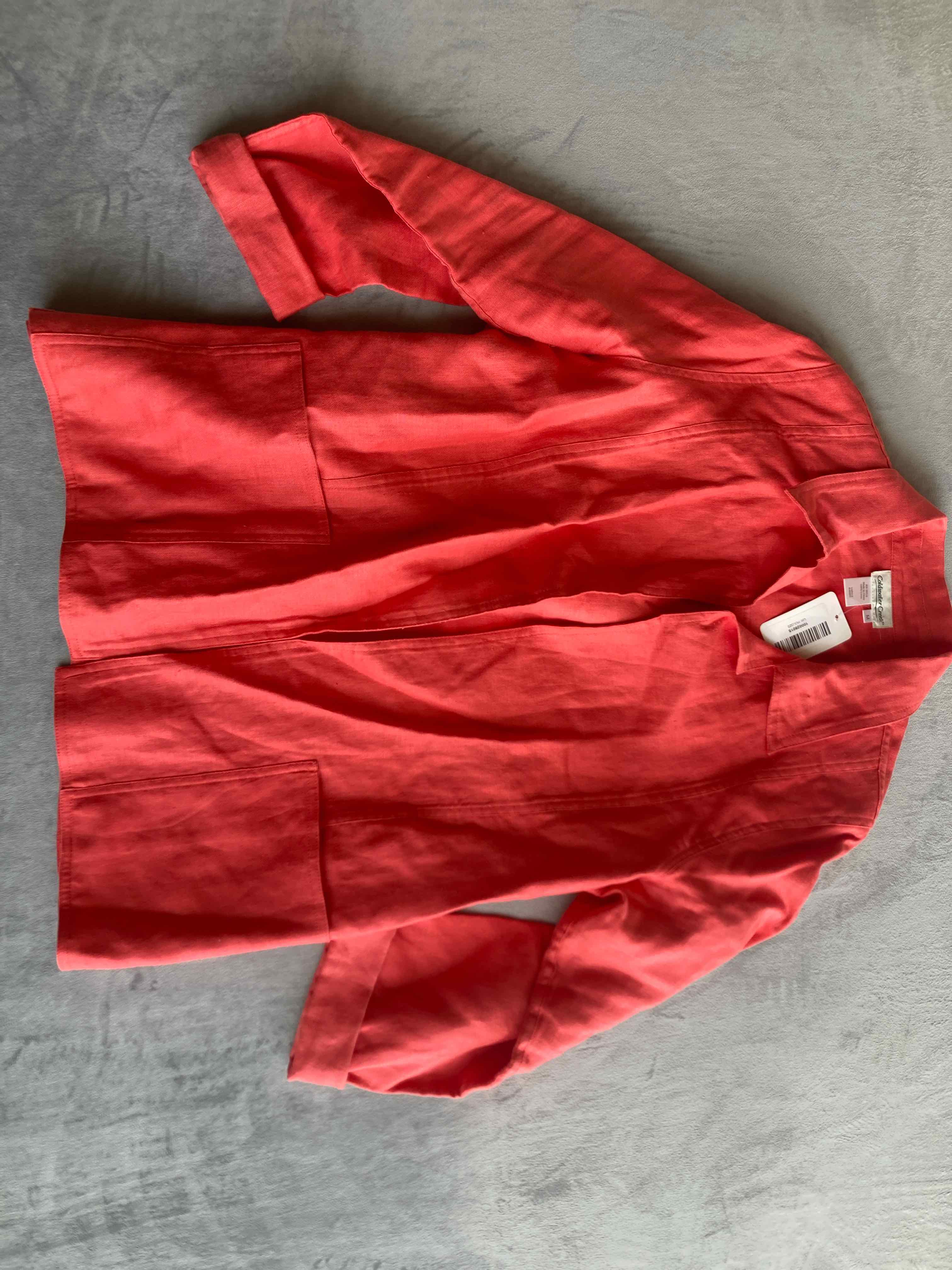 Coldwater Creek Coral Linen Jacket Medium